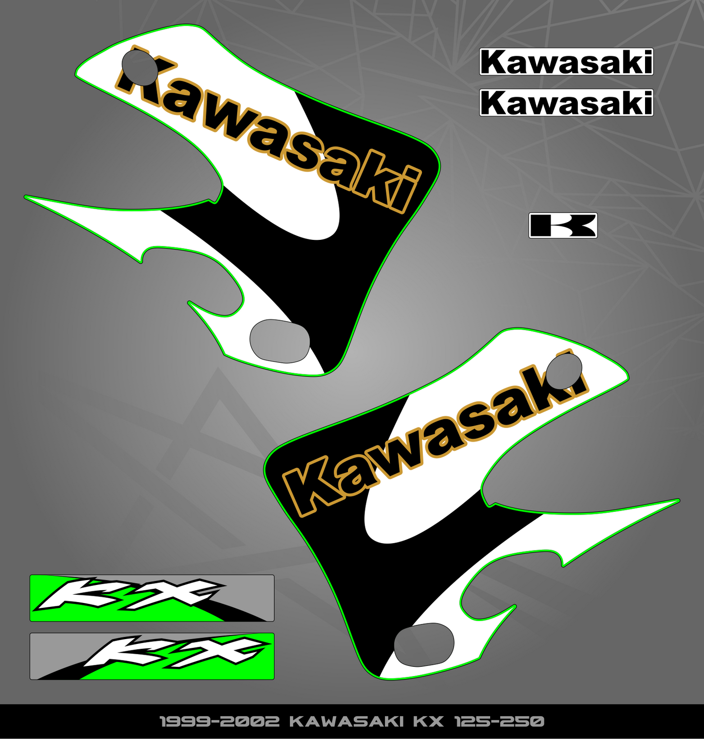Partial Sticker Kit for Kawasaki KX 125-250 (1999-2002)