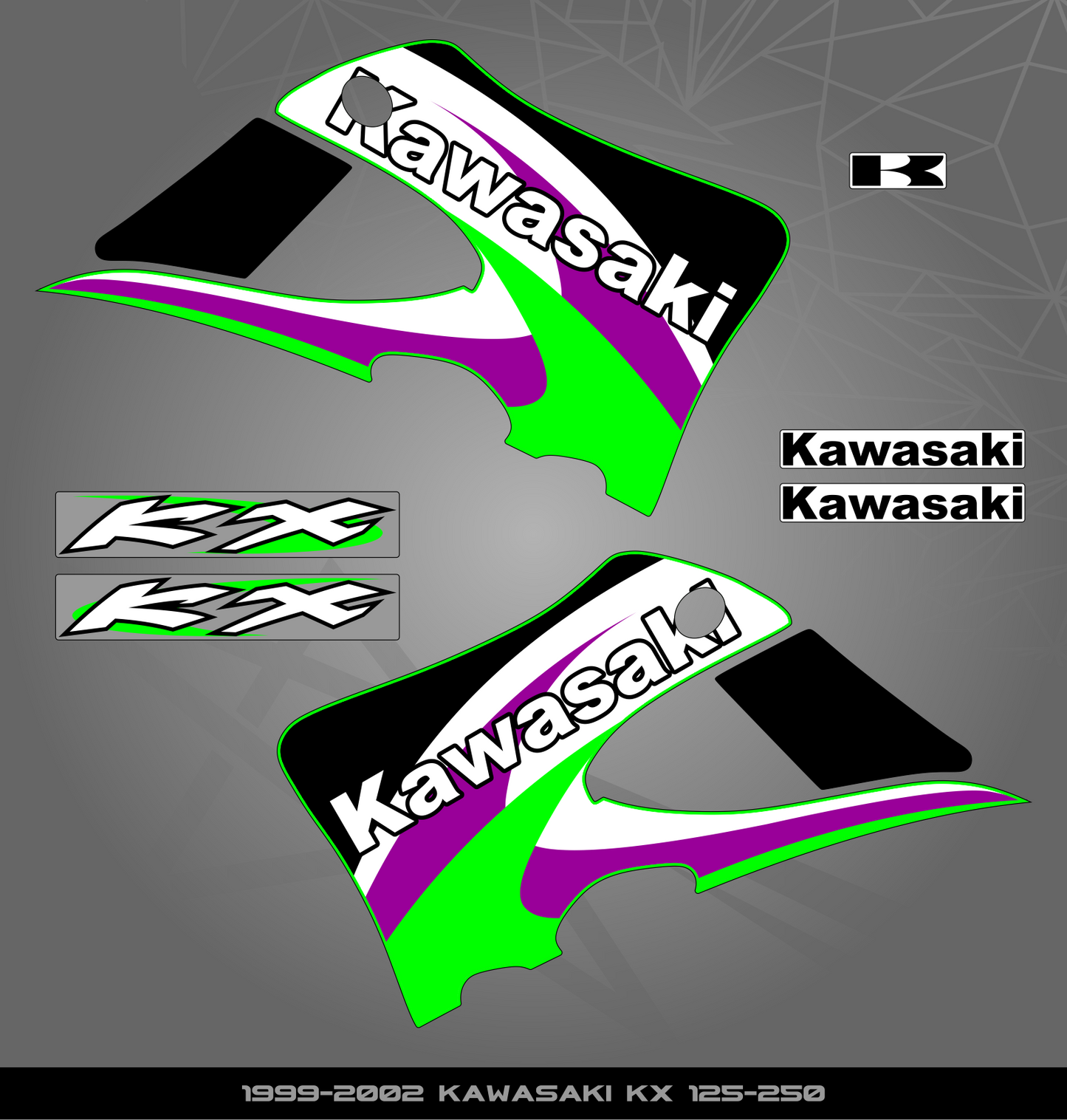 Partial Sticker Kit for Kawasaki KX 125-250 (1999-2002)