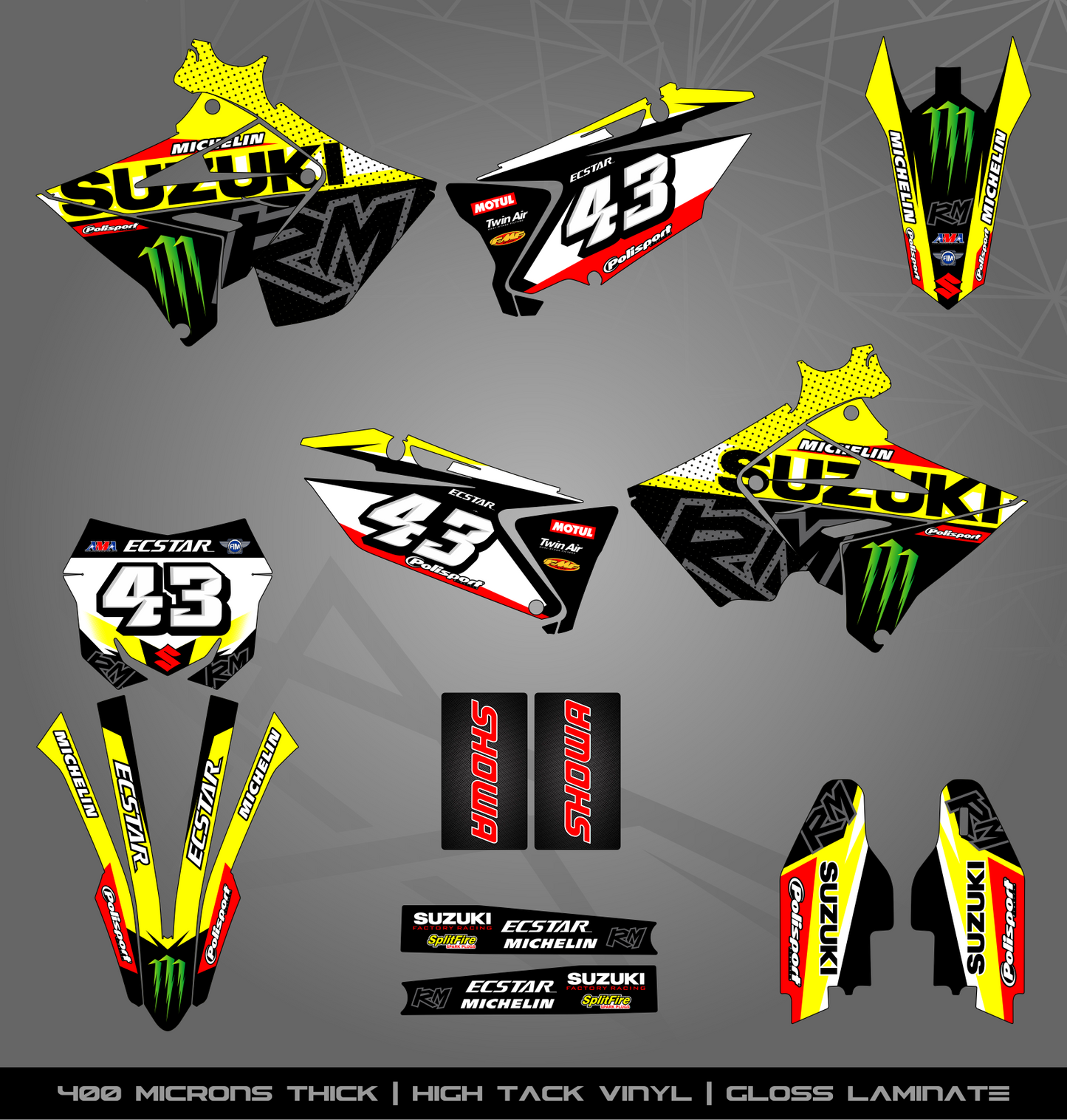 Full Sticker Kit for Suzuki MX bike