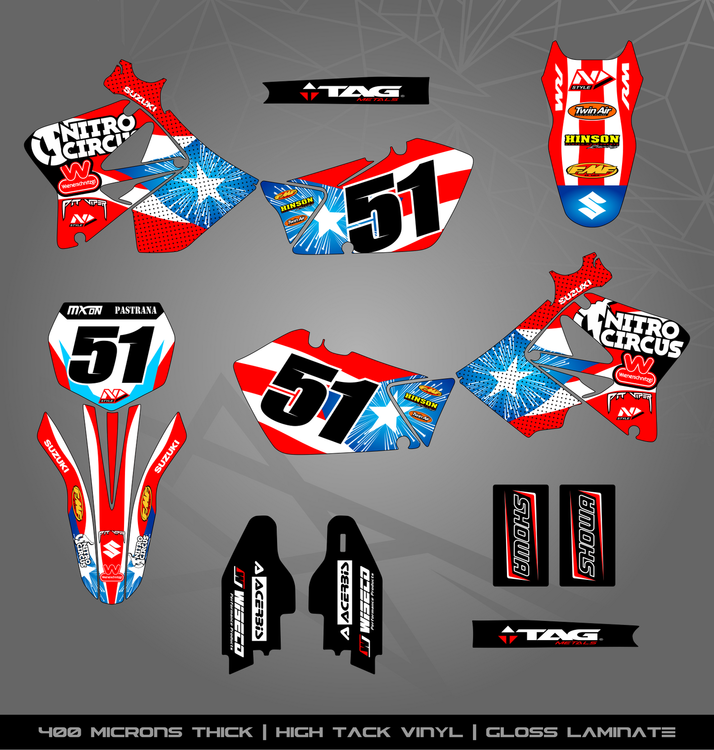 Full Sticker Kit for Suzuki MX bike