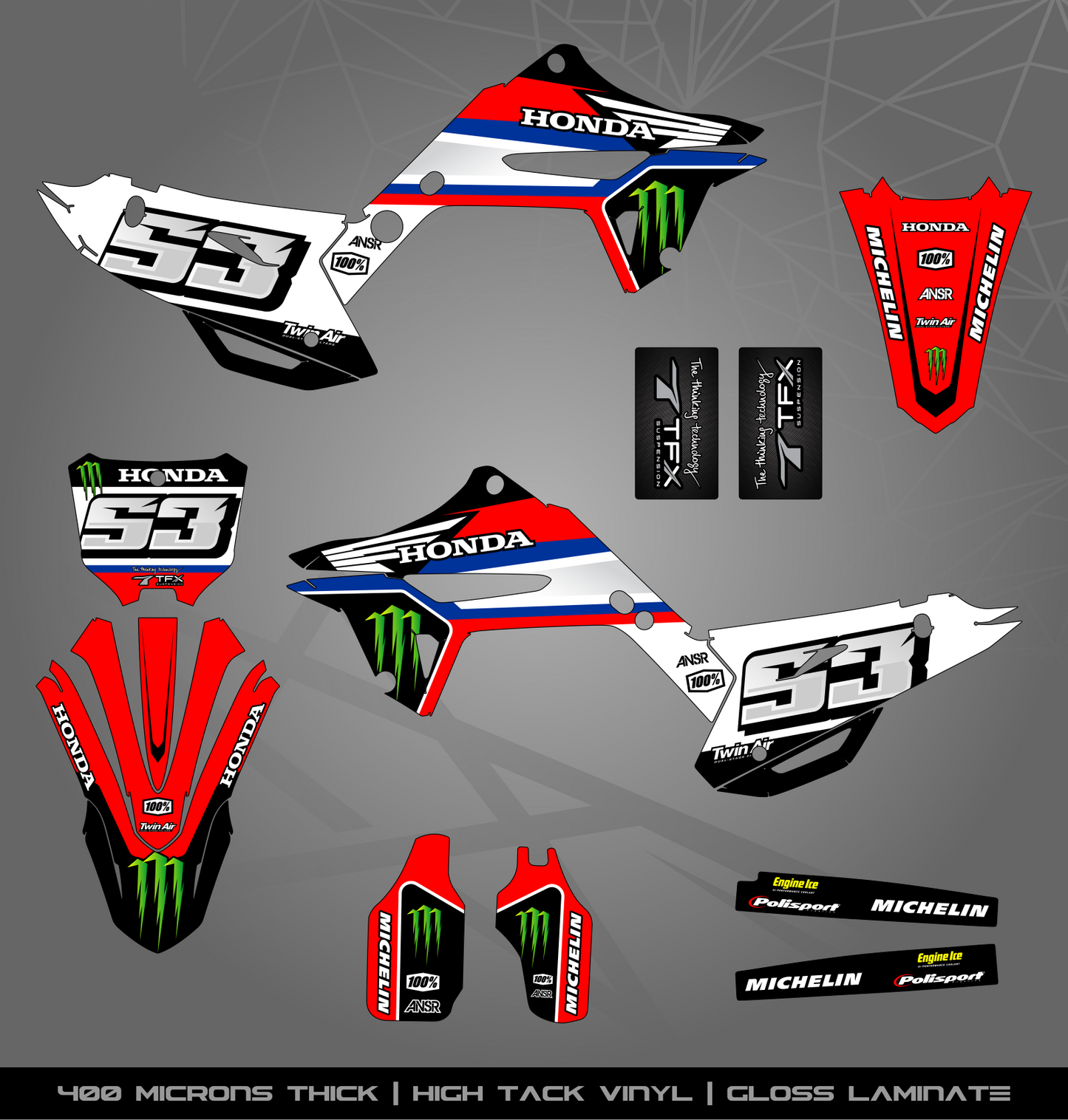 Full Sticker Kit for Honda MX bike
