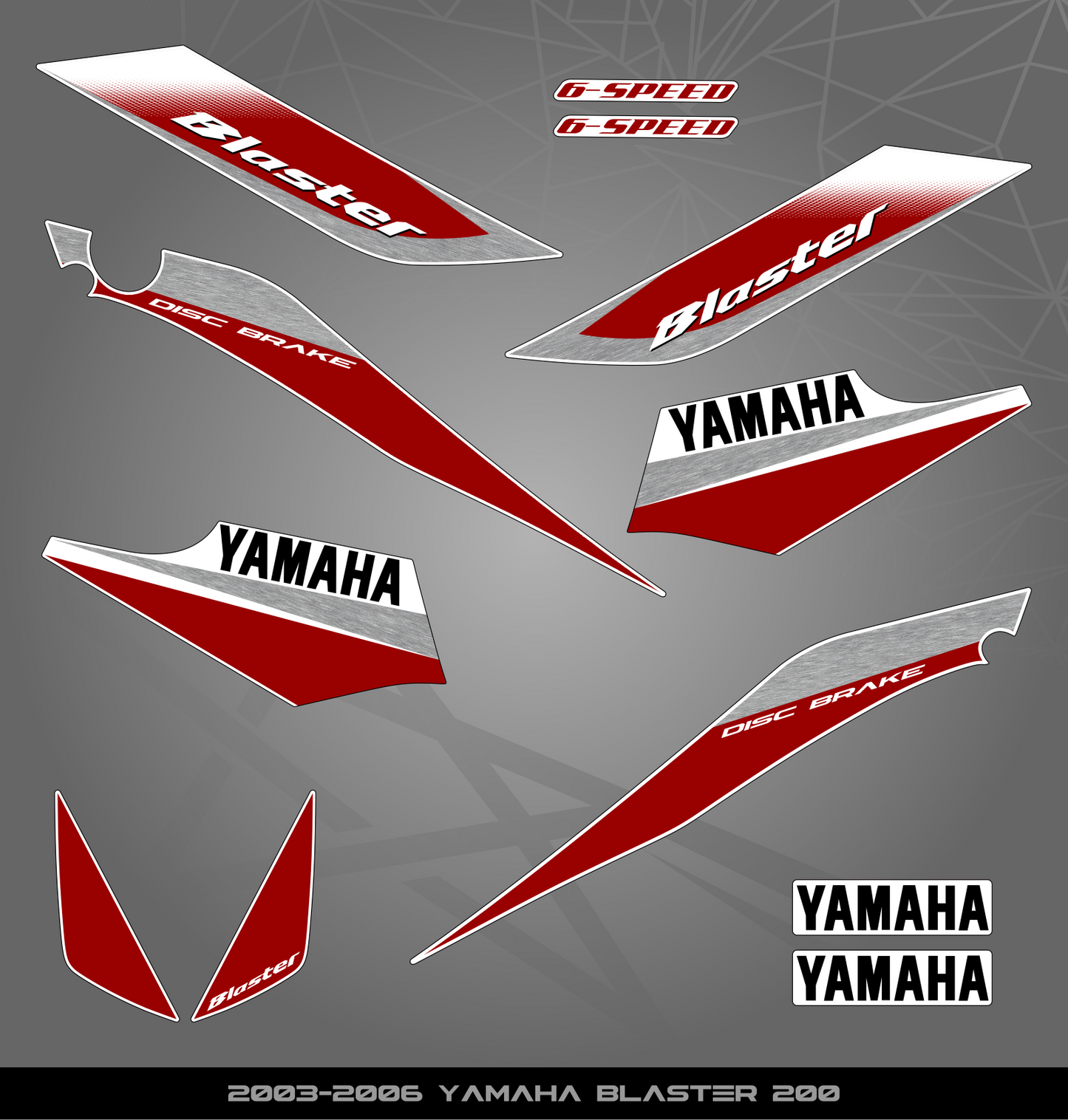 Partial Sticker Kit for Yamaha Blaster 200 (2003-2006)
