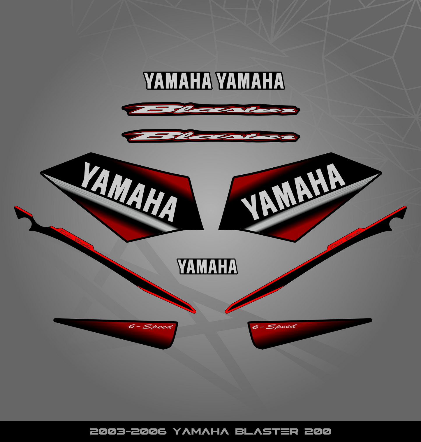 Partial Sticker Kit for Yamaha Blaster 200 (2003-2006)