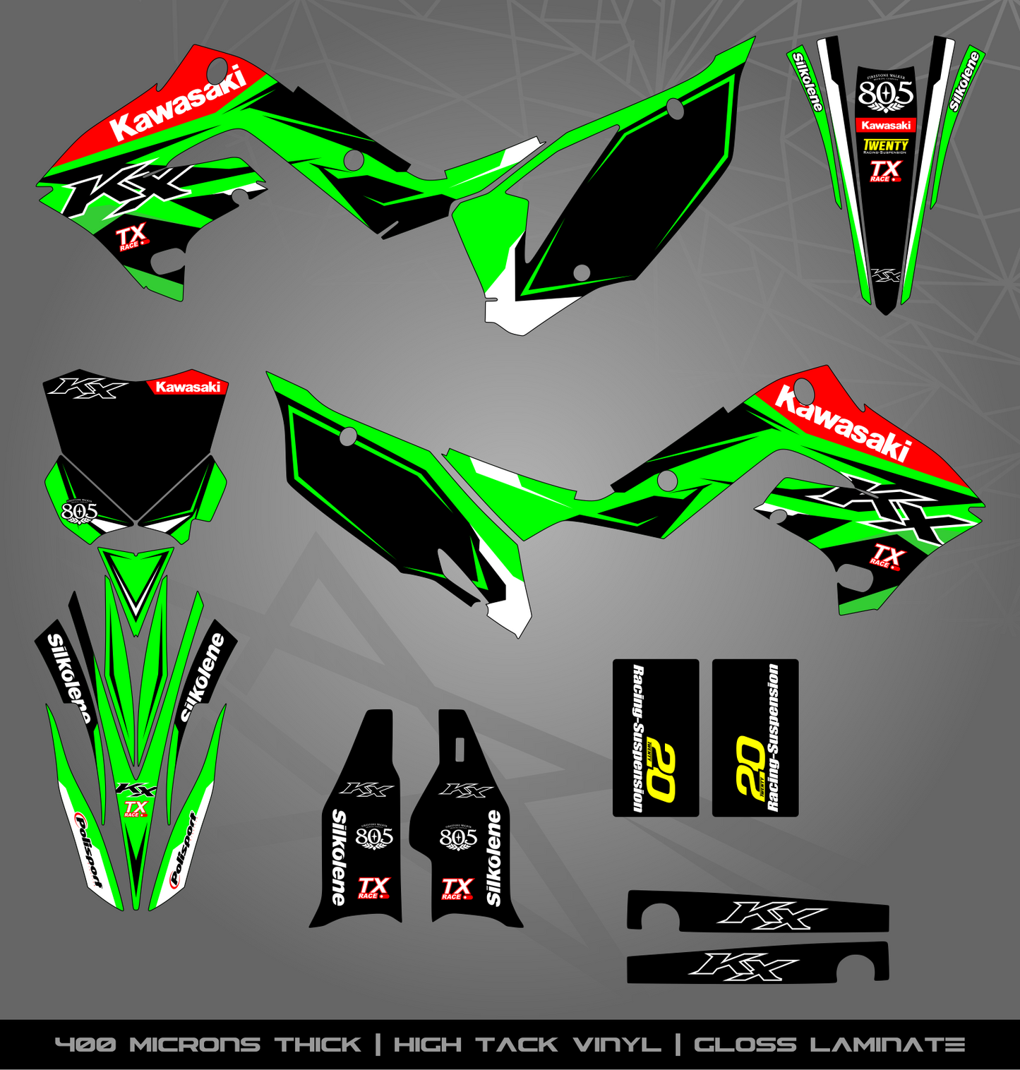 Full Sticker Kit for Kawasaki MX Bikes