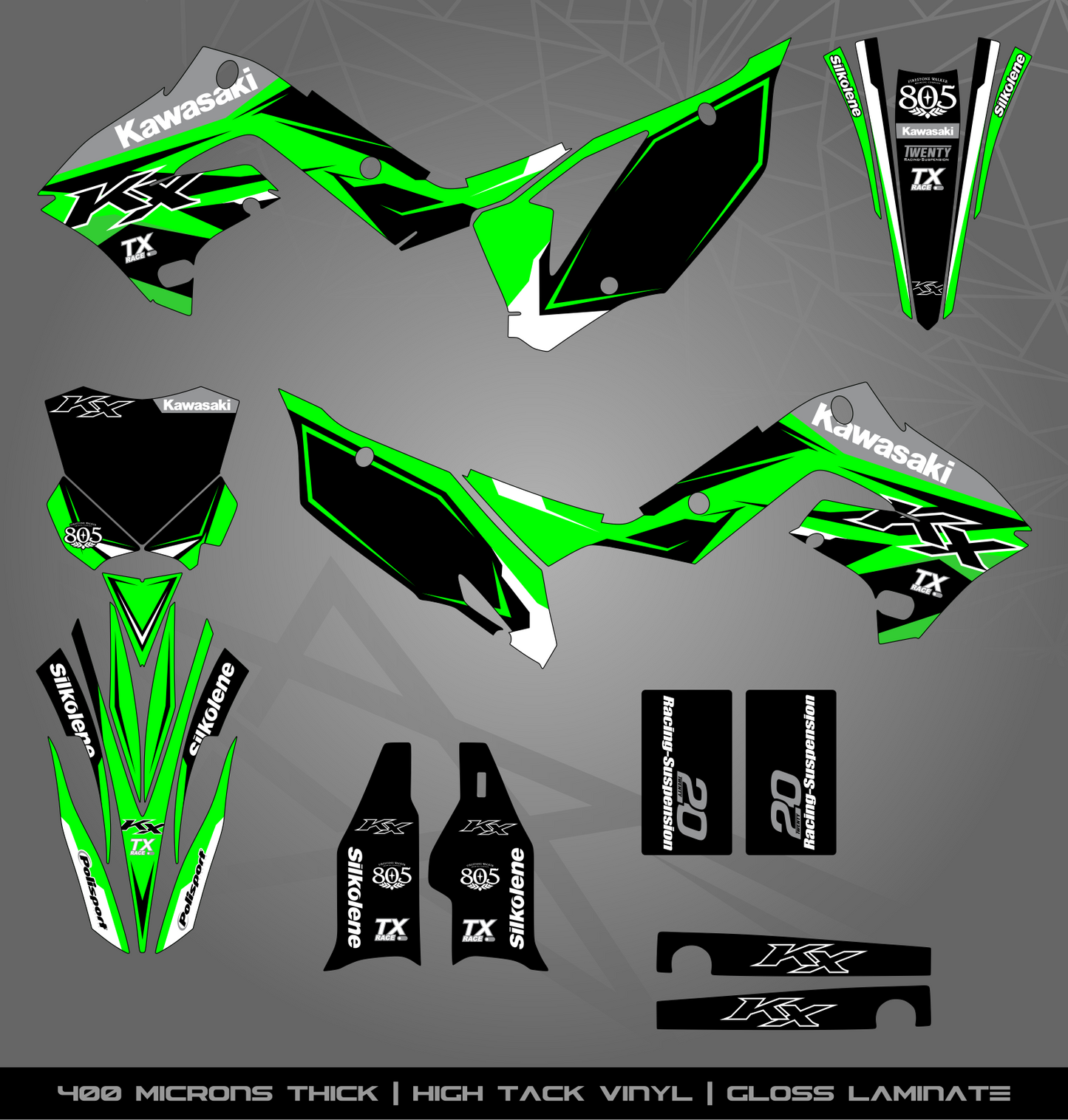 Full Sticker Kit for Kawasaki MX Bikes