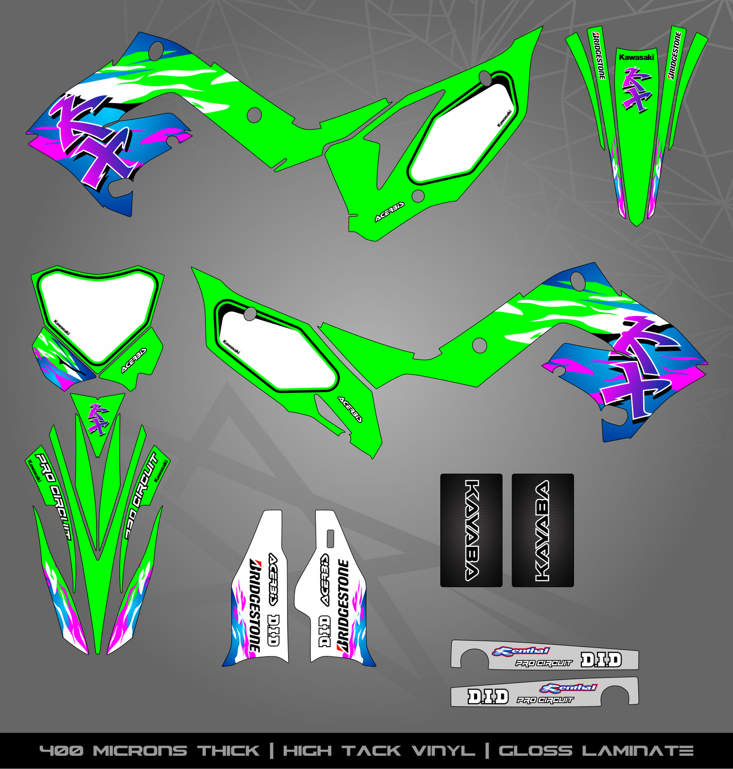 Full Sticker Kit for Kawasaki MX Bikes