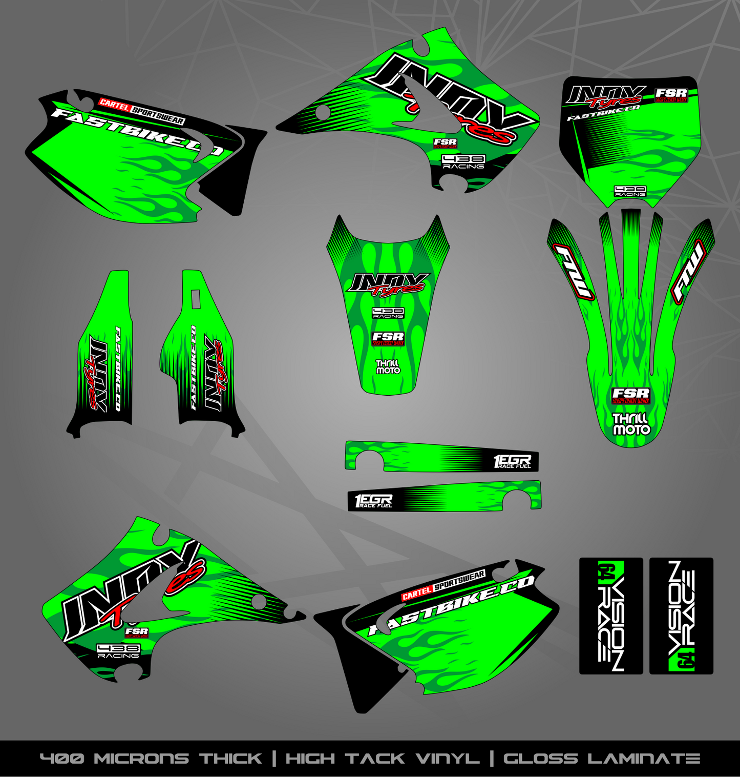Full Sticker Kit for Kawasaki MX Bikes