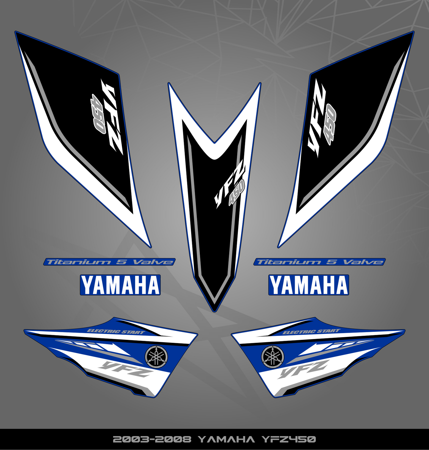 Partial Sticker Kit for Yamaha YFZ 450 (2003-2008)