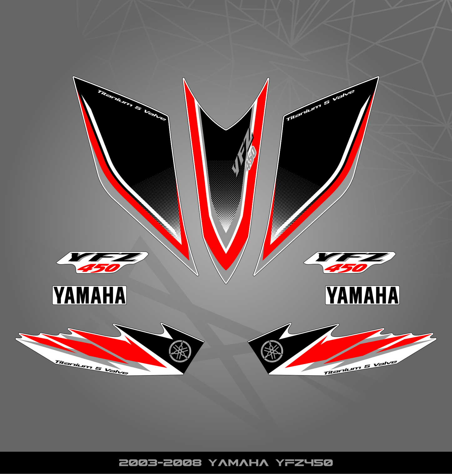 Partial Sticker Kit for Yamaha YFZ 450 (2003-2008)