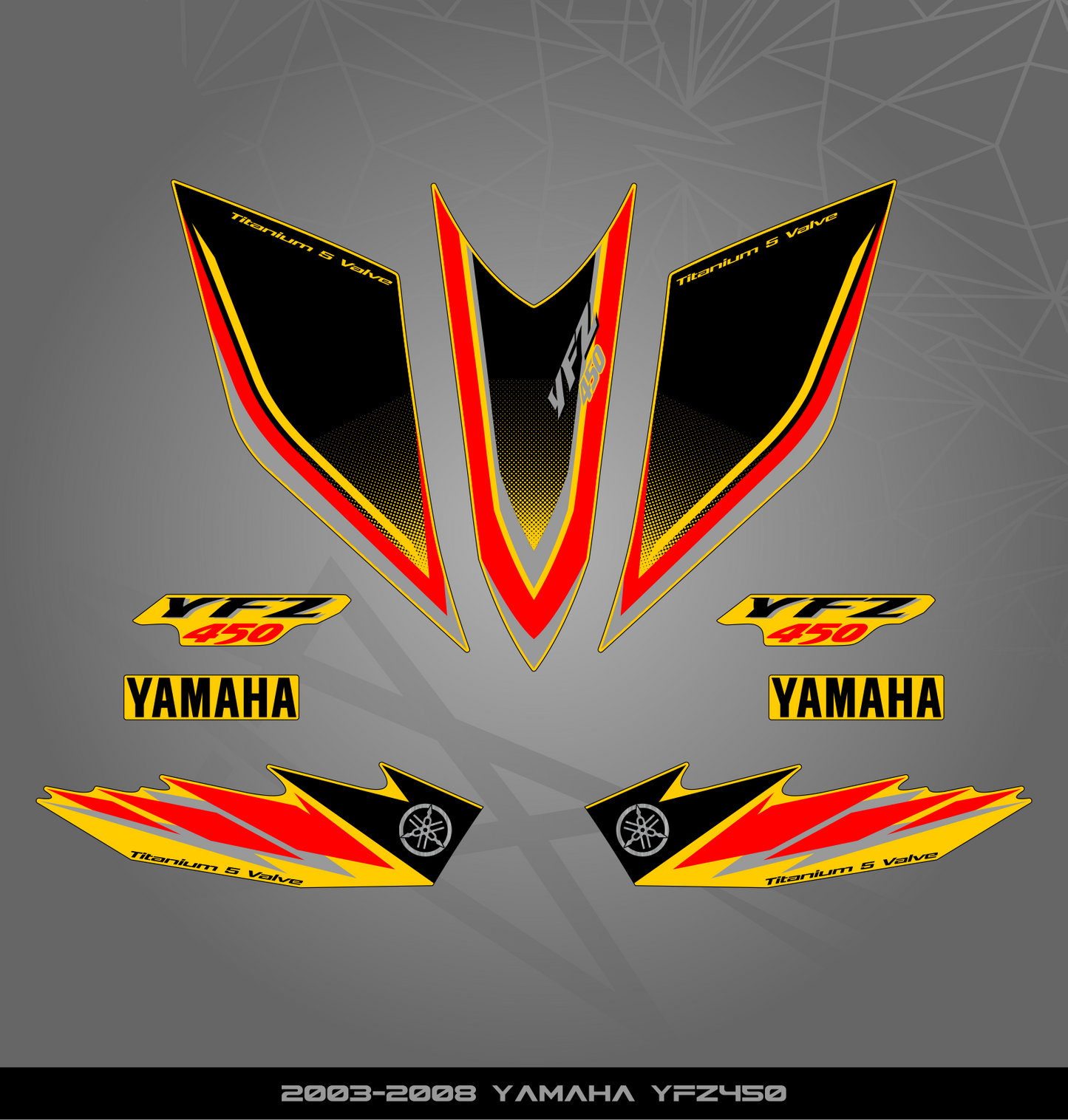 Partial Sticker Kit for Yamaha YFZ 450 (2003-2008)