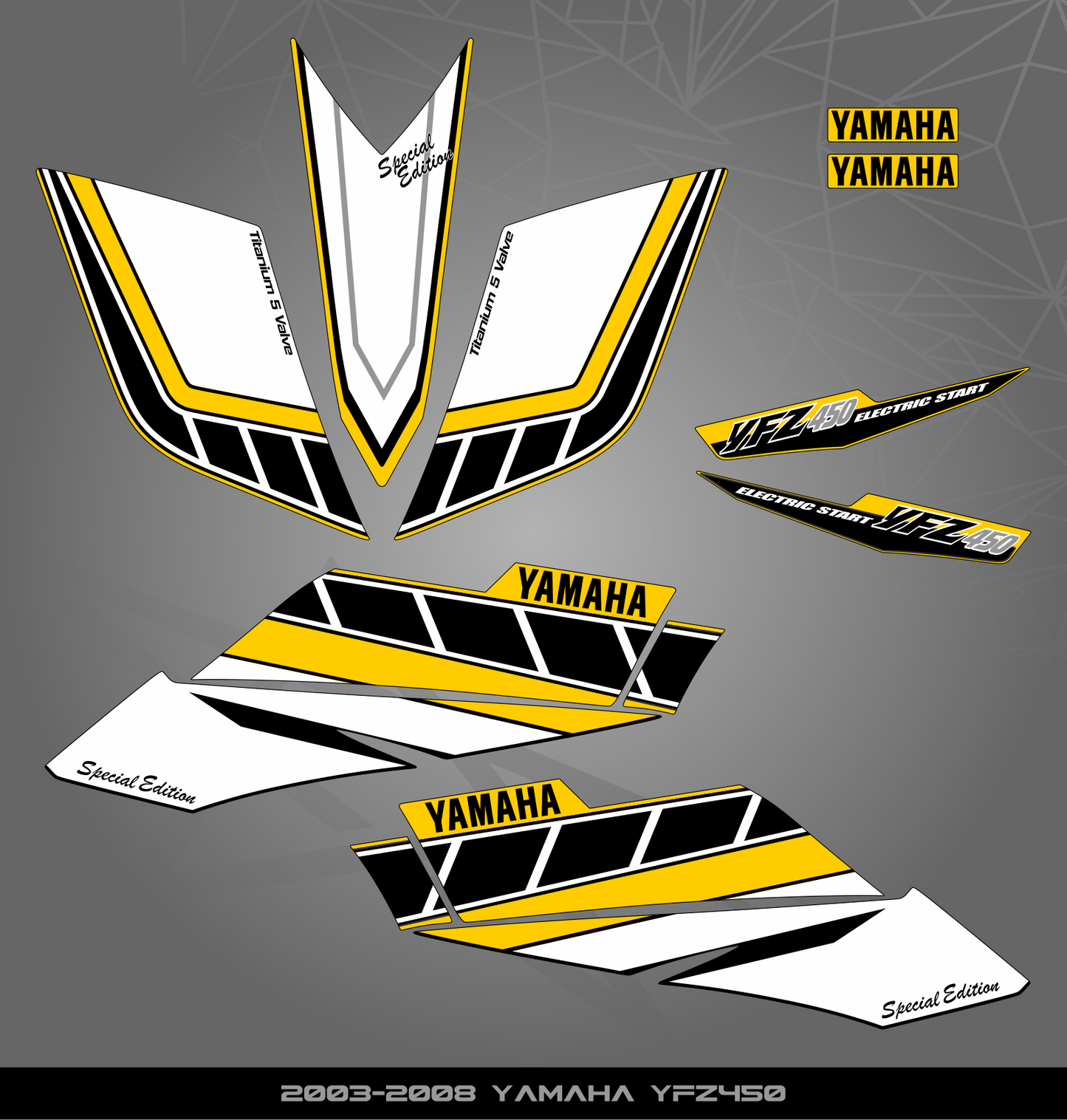 Partial Sticker Kit for Yamaha YFZ 450 (2003-2008)