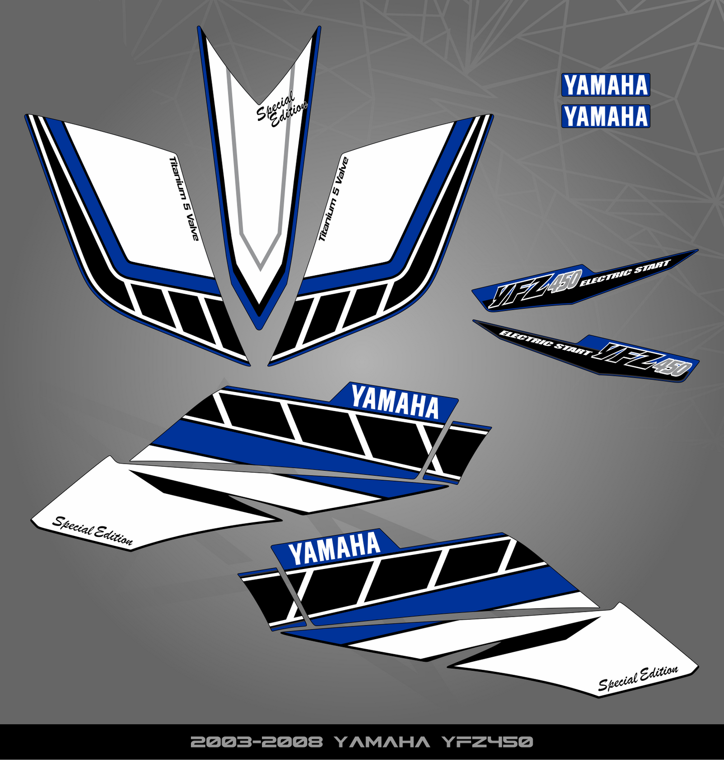 Partial Sticker Kit for Yamaha YFZ 450 (2003-2008)