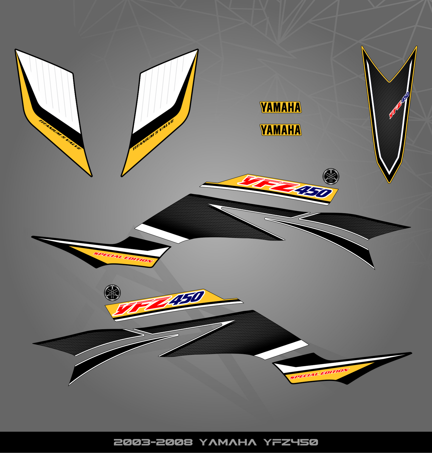 Partial Sticker Kit for Yamaha YFZ 450 (2003-2008)