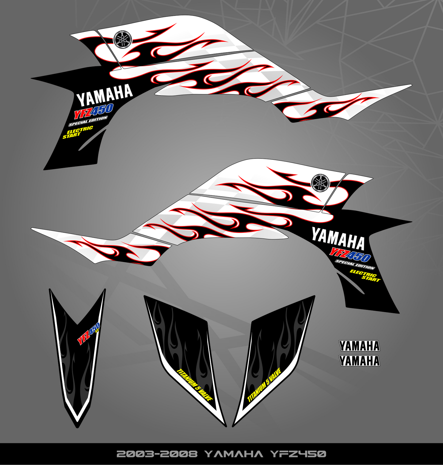 Partial Sticker Kit for Yamaha YFZ 450 (2003-2008)
