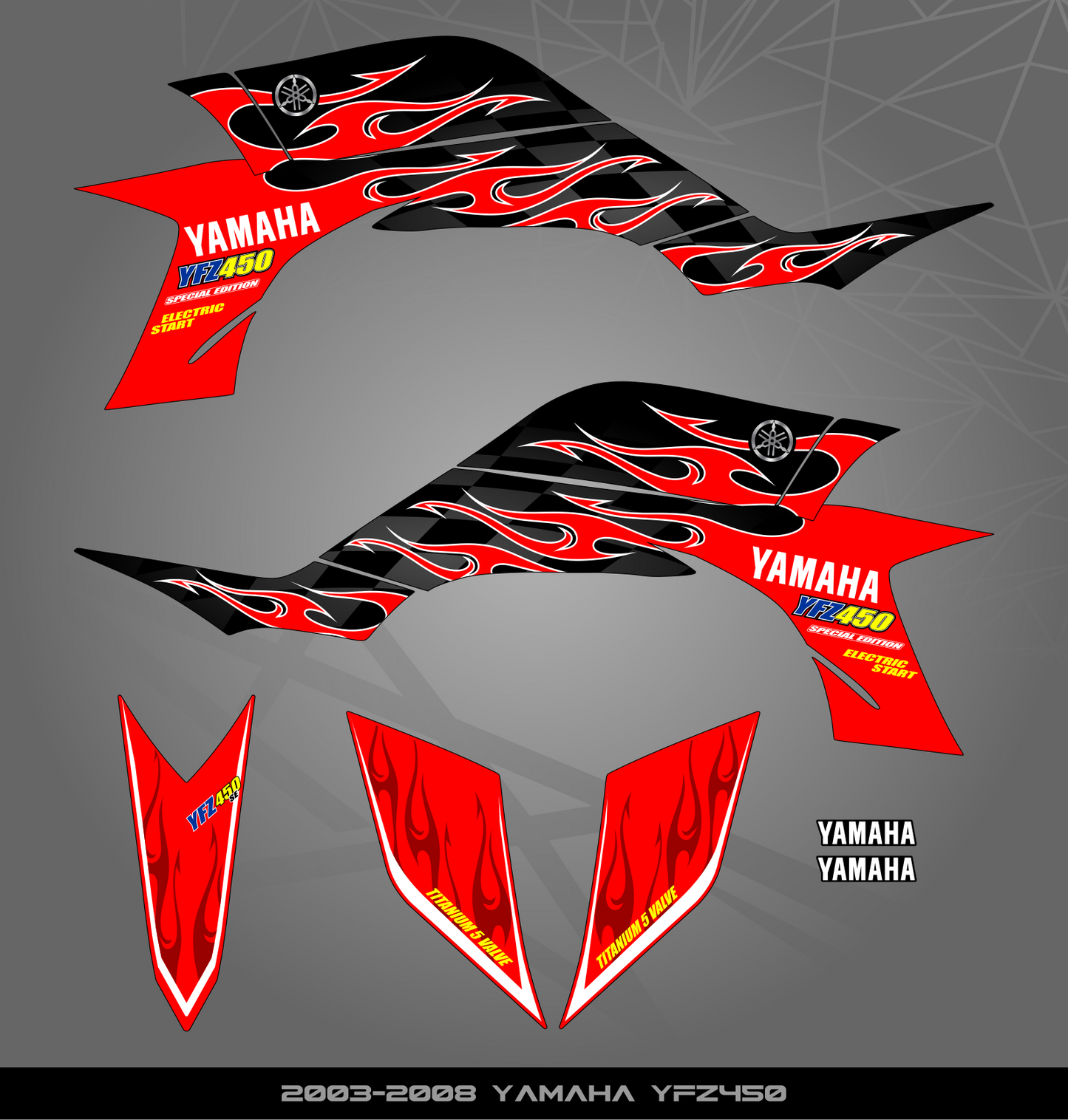 Partial Sticker Kit for Yamaha YFZ 450 (2003-2008)