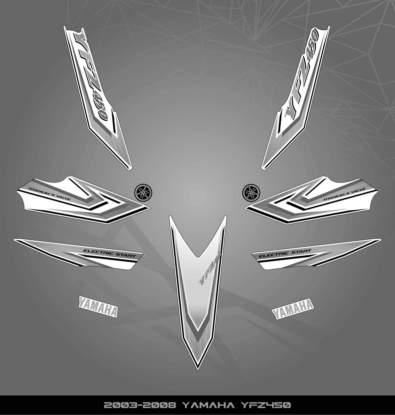 Partial Sticker Kit for Yamaha YFZ 450 (2003-2008) – STICKER KITS SOUTH ...