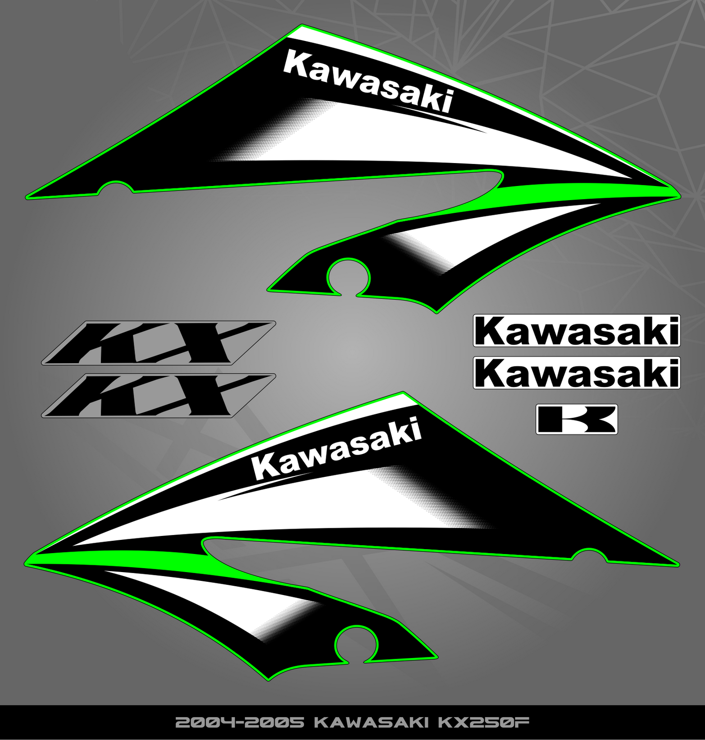 Partial Sticker Kit for Kawasaki KX 250 F (2004-2005)