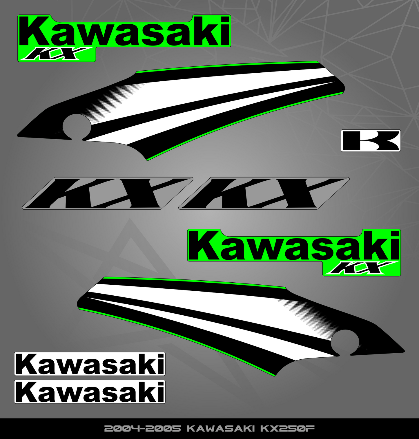 Partial Sticker Kit for Kawasaki KX 250 F (2004-2005)