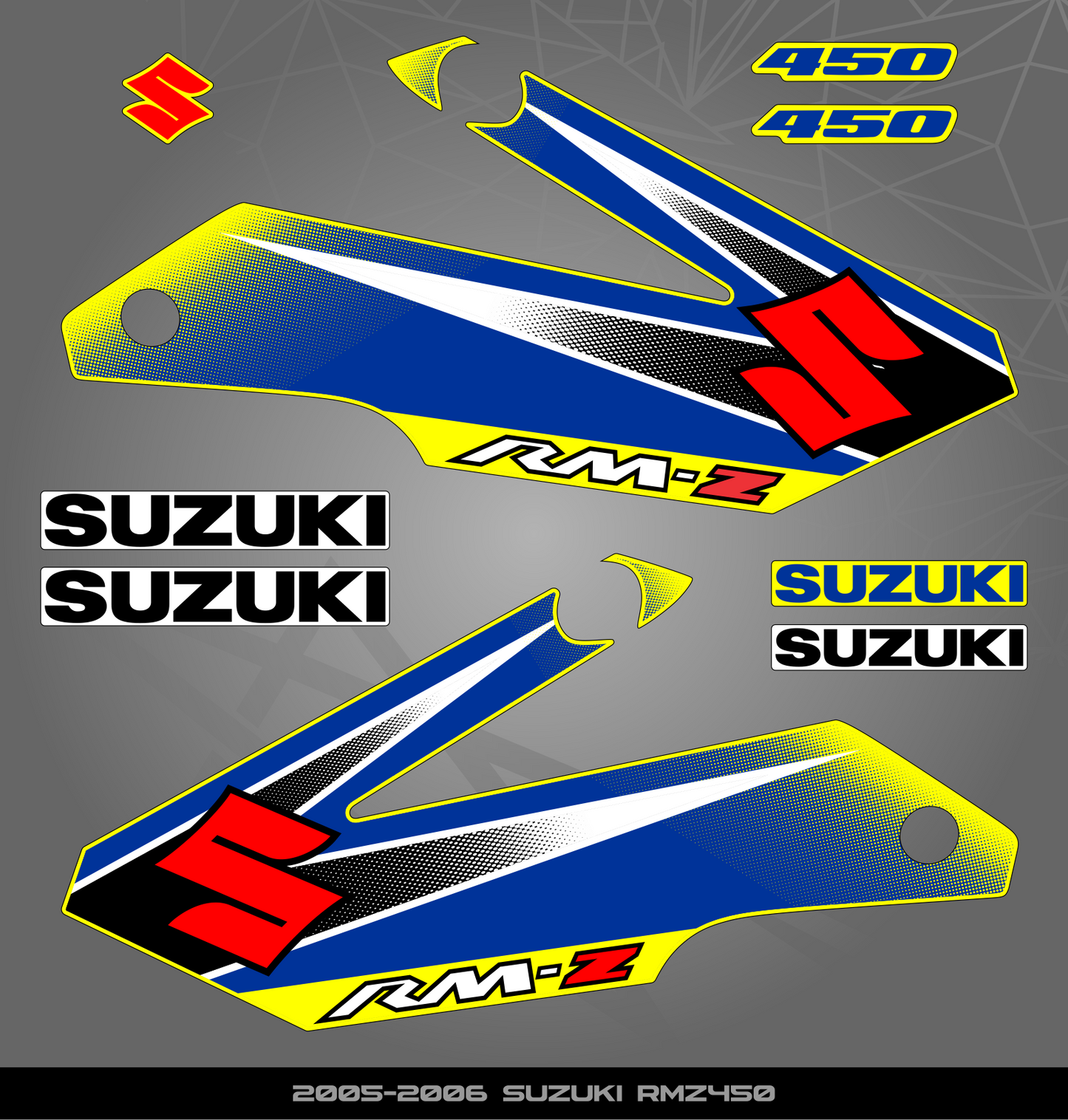 Partial Sticker Kit for Suzuki RMZ 450 (2005-2006)
