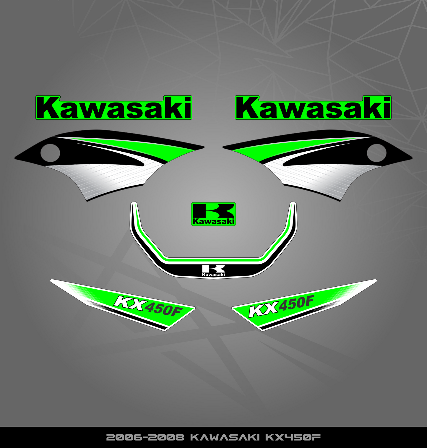 Partial Sticker Kit for Kawasaki KX 450 F (2006-2008)