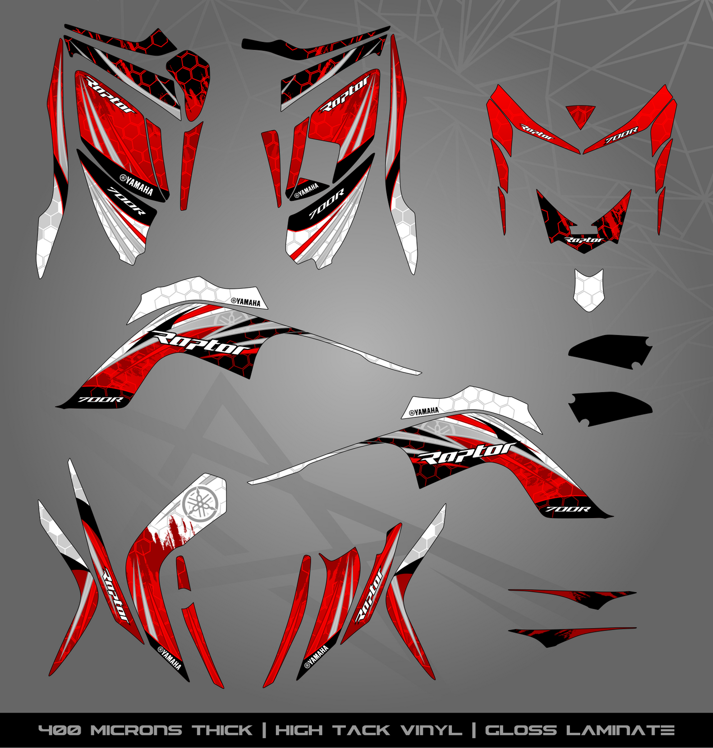 Full Sticker Kit for Yamaha Raptor 700 R (2006-2008)