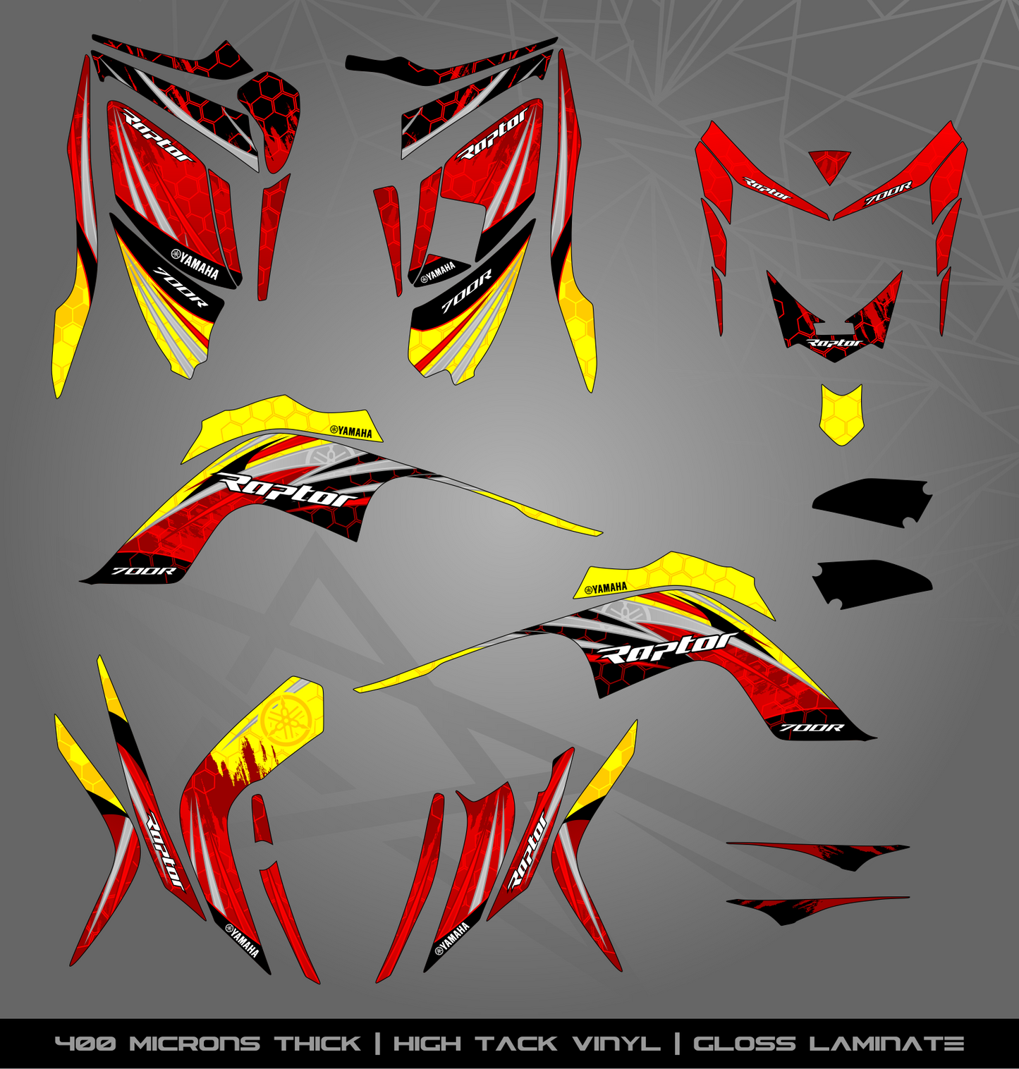 Full Sticker Kit for Yamaha Raptor 700 R (2006-2008)