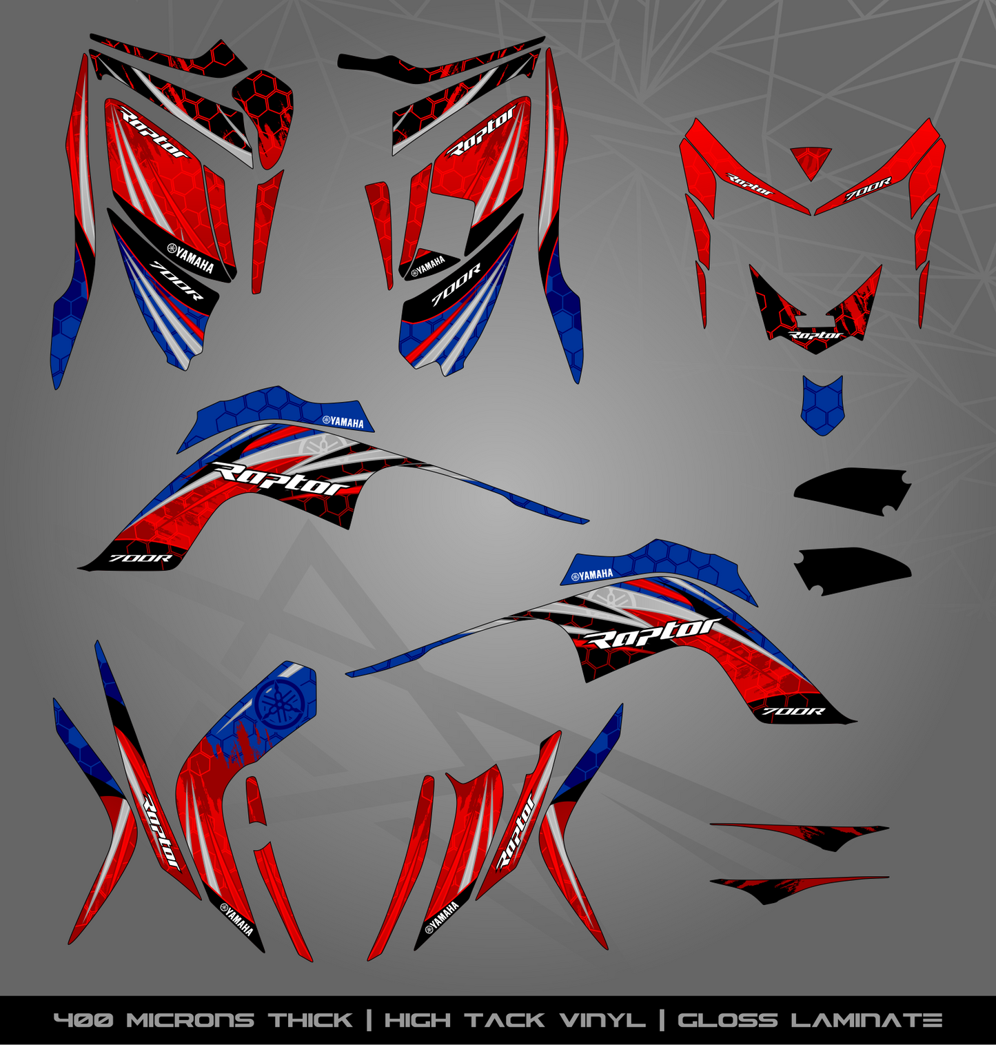 Full Sticker Kit for Yamaha Raptor 700 R (2006-2008)