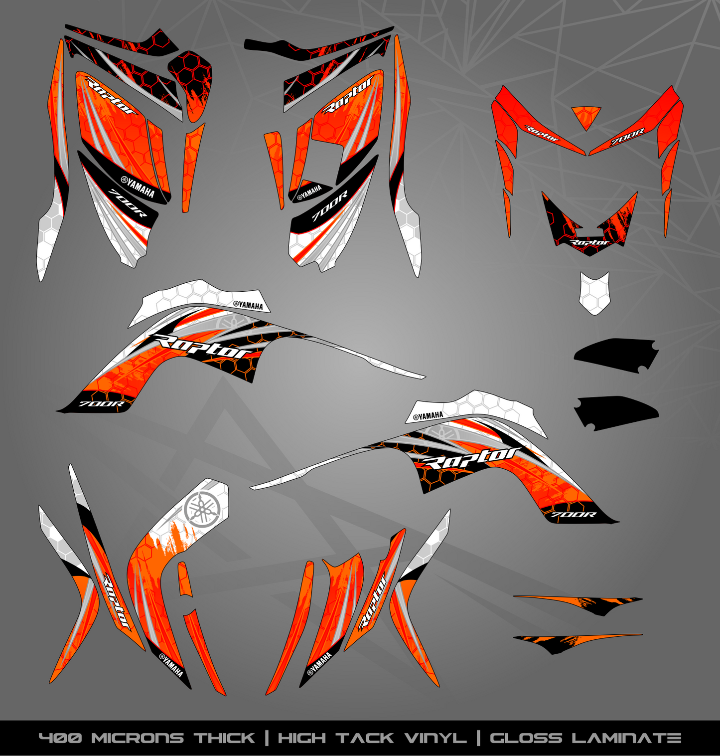 Full Sticker Kit for Yamaha Raptor 700 R (2006-2008)
