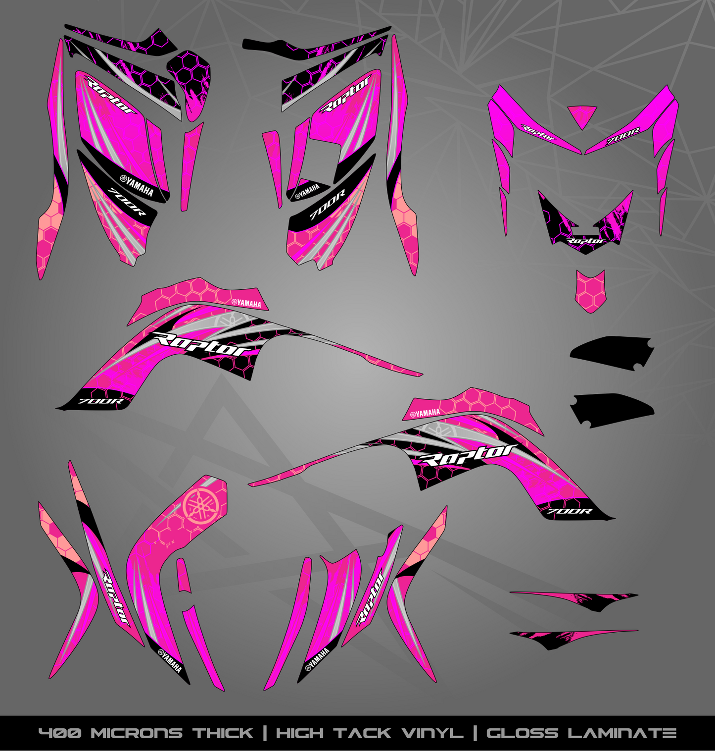 Full Sticker Kit for Yamaha Raptor 700 R (2006-2008)