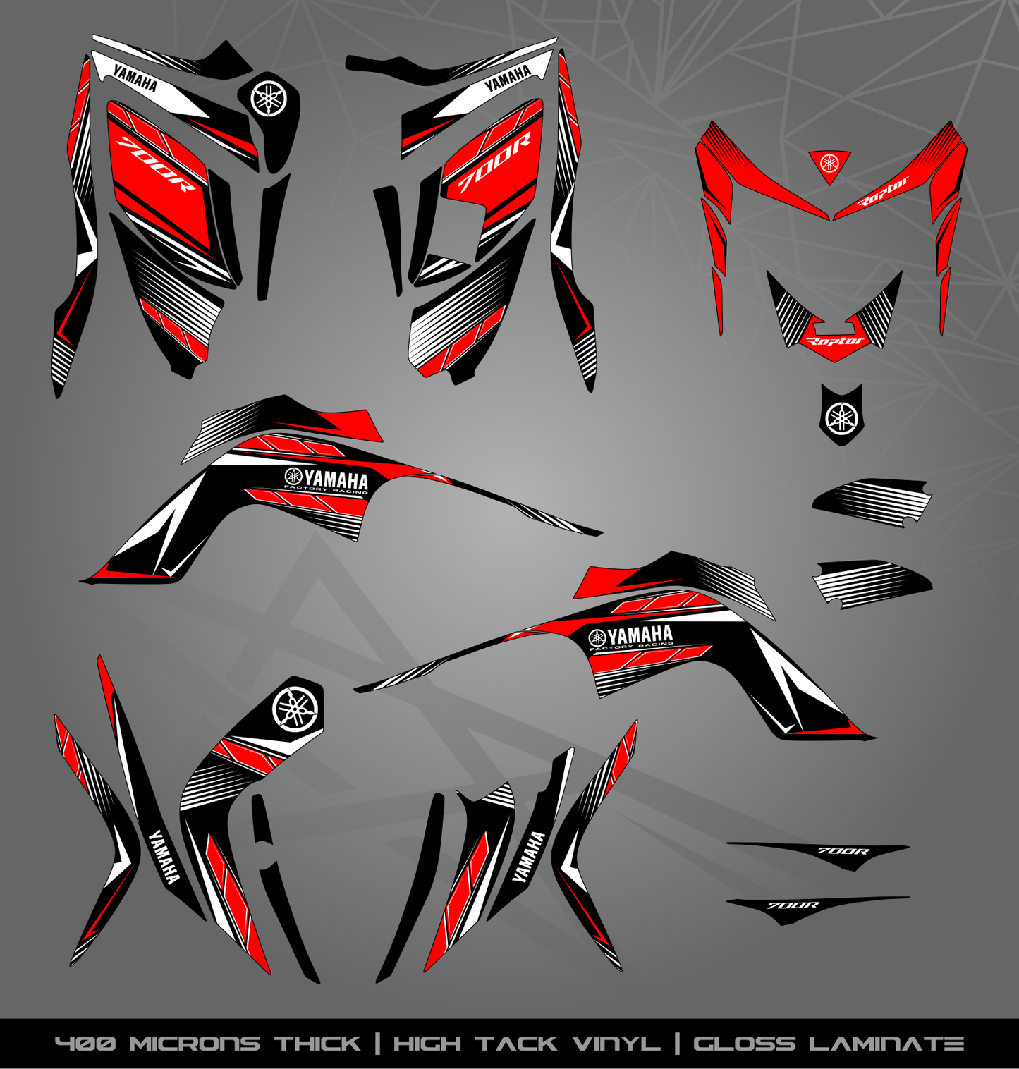 Full Sticker Kit for Yamaha Raptor 700 R (2006-2008)