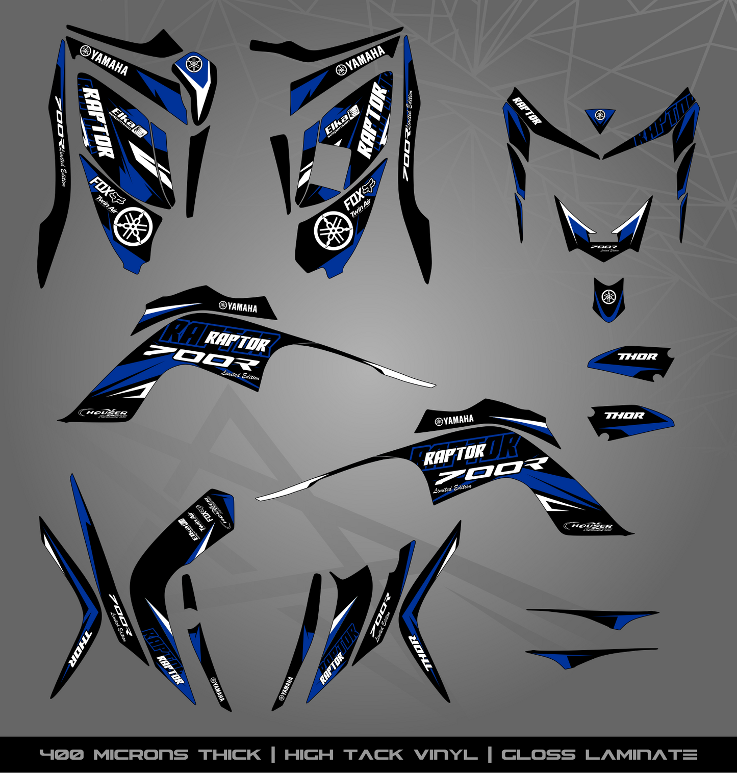 Full Sticker Kit for Yamaha Raptor 700 R (2006-2008)