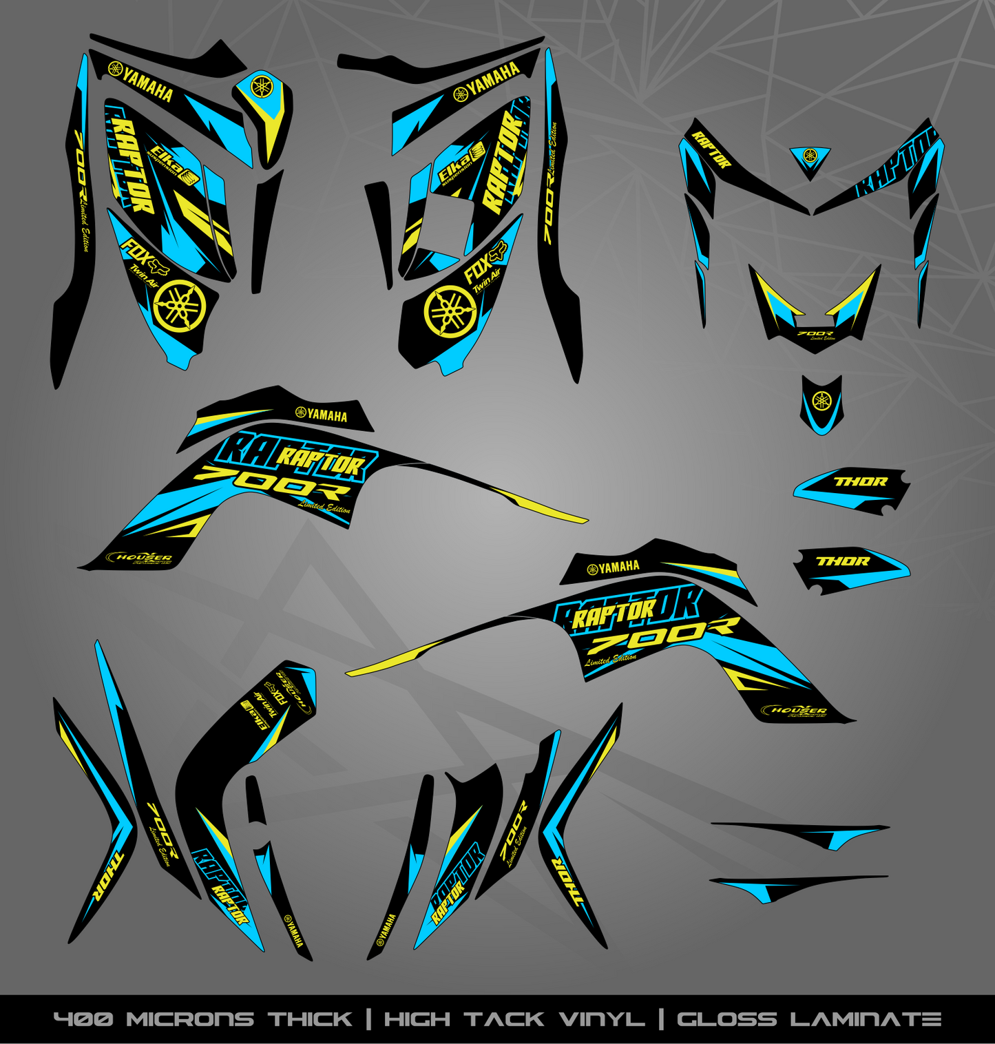 Full Sticker Kit for Yamaha Raptor 700 R (2006-2008)