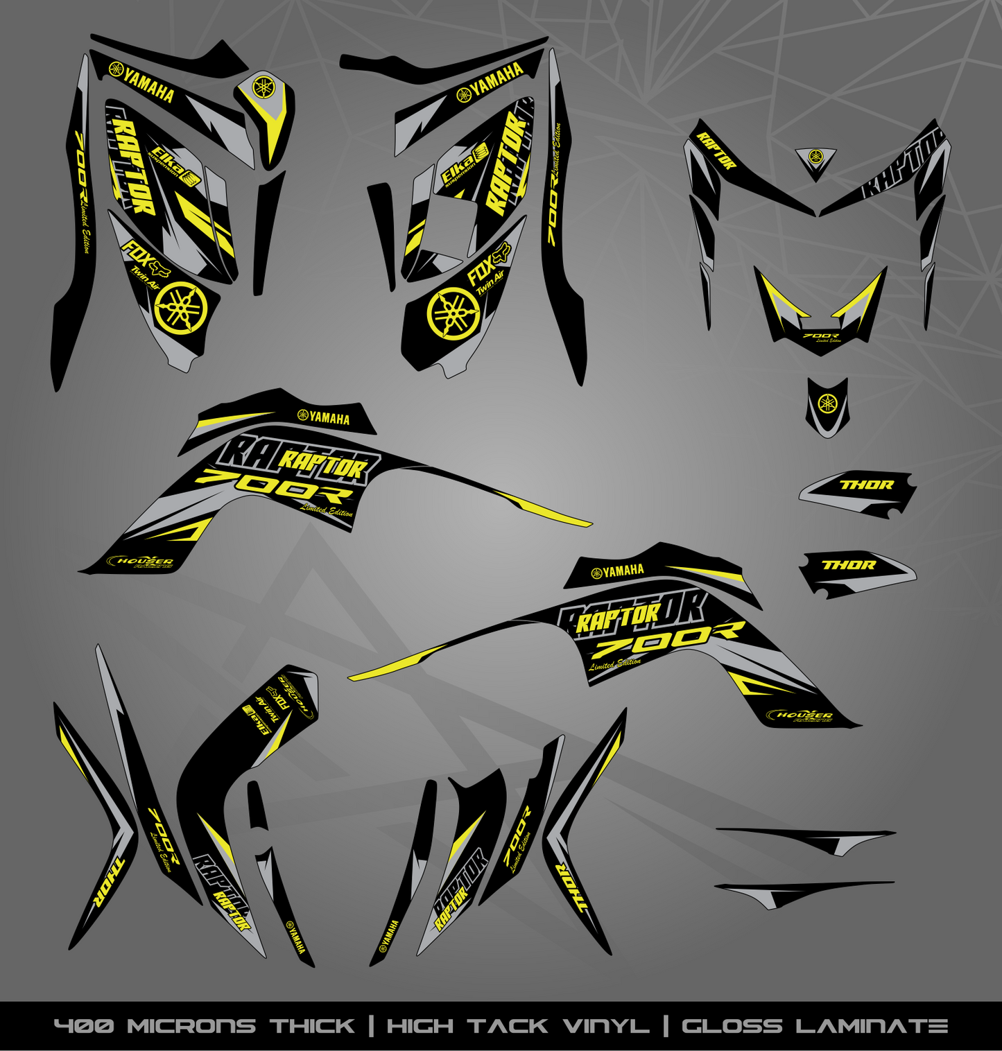 Full Sticker Kit for Yamaha Raptor 700 R (2006-2008)