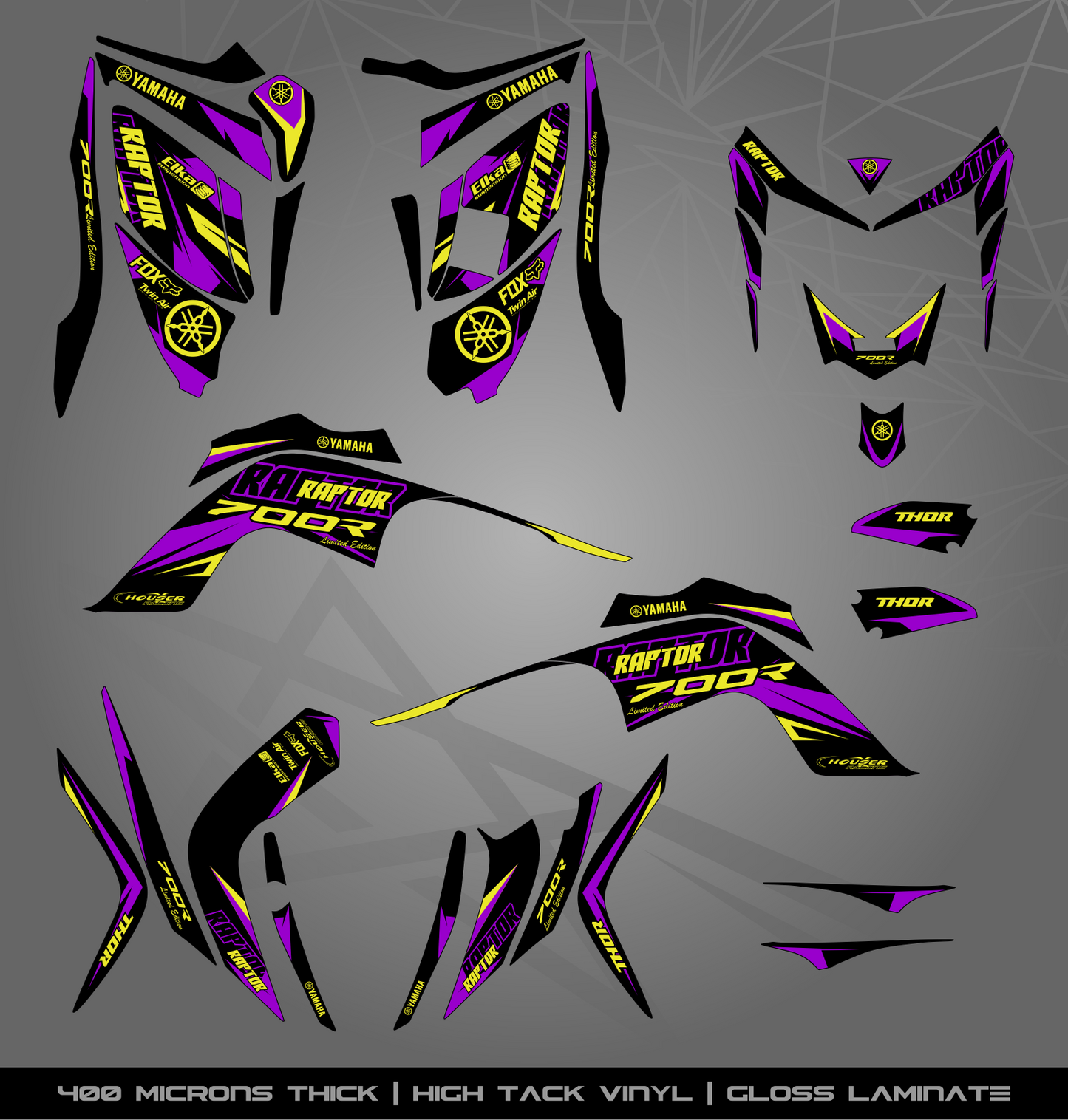 Full Sticker Kit for Yamaha Raptor 700 R (2006-2008)