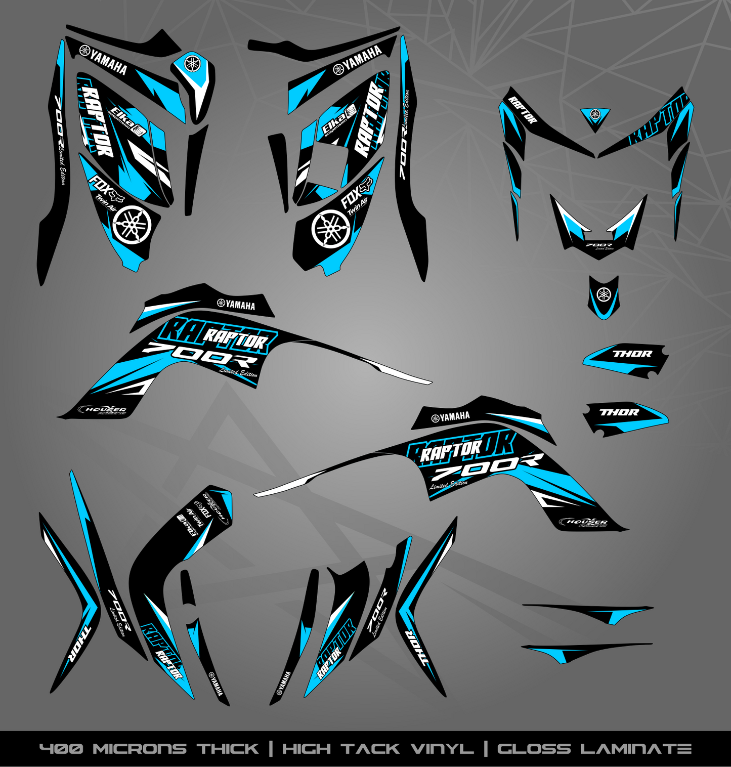 Full Sticker Kit for Yamaha Raptor 700 R (2006-2008)