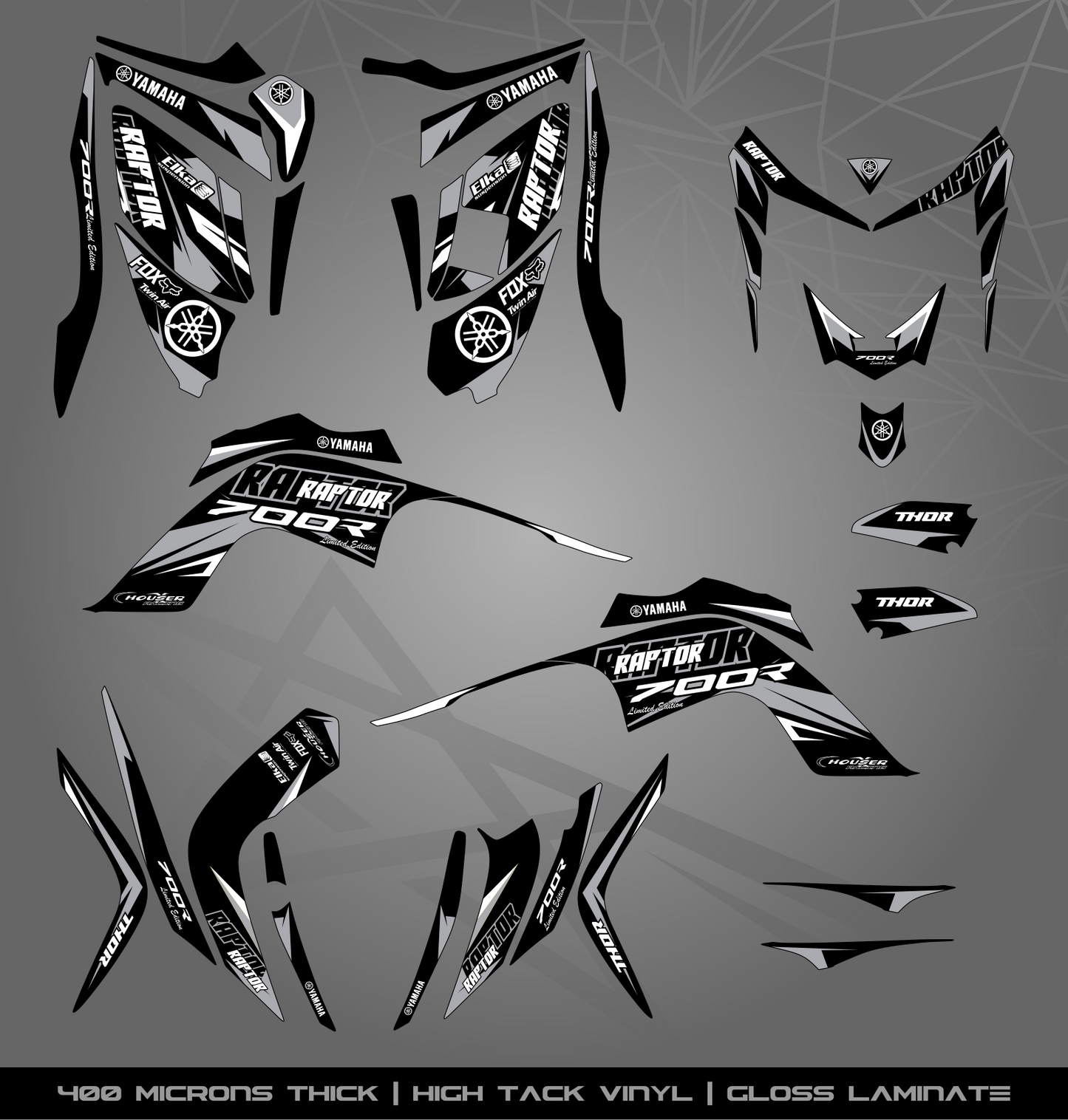 Full Sticker Kit for Yamaha Raptor 700 R (2006-2008)