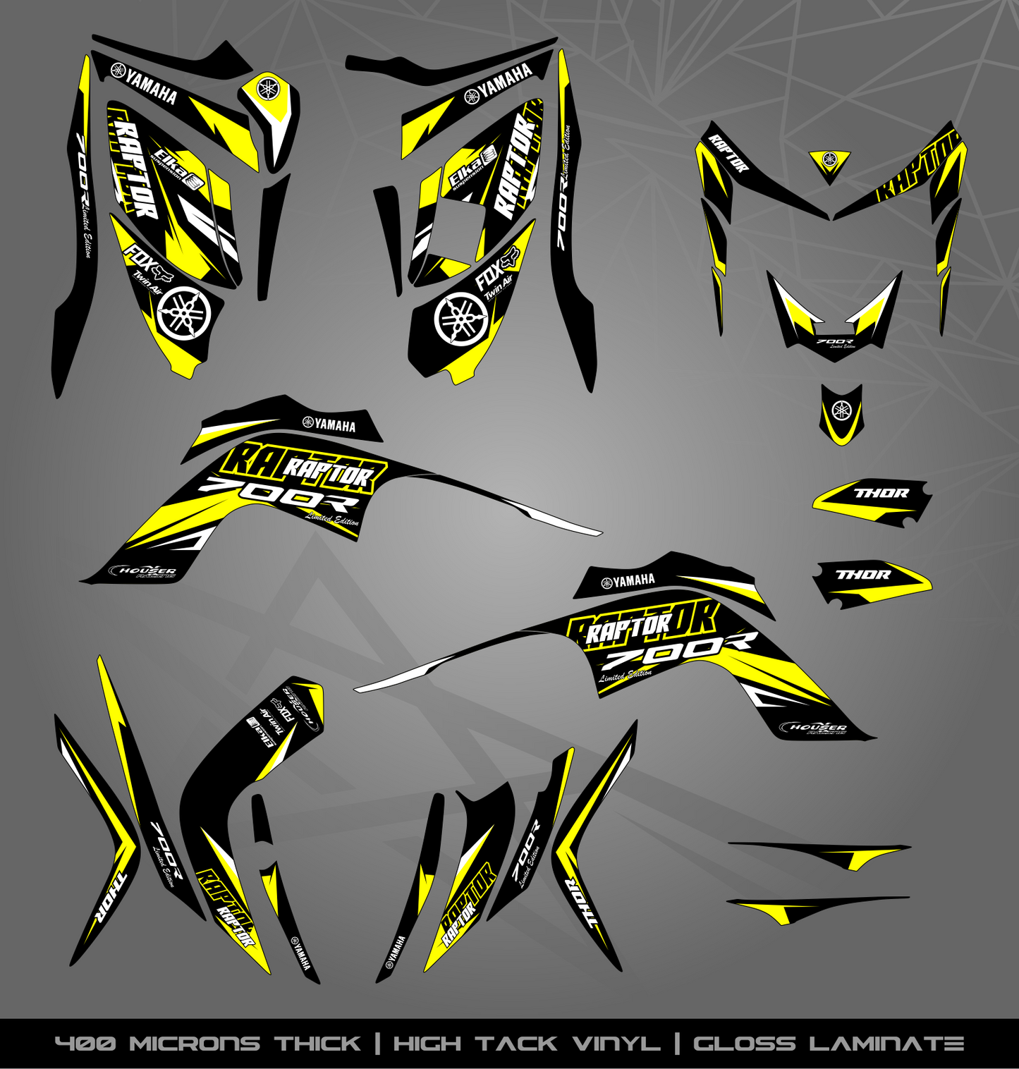 Full Sticker Kit for Yamaha Raptor 700 R (2006-2008)