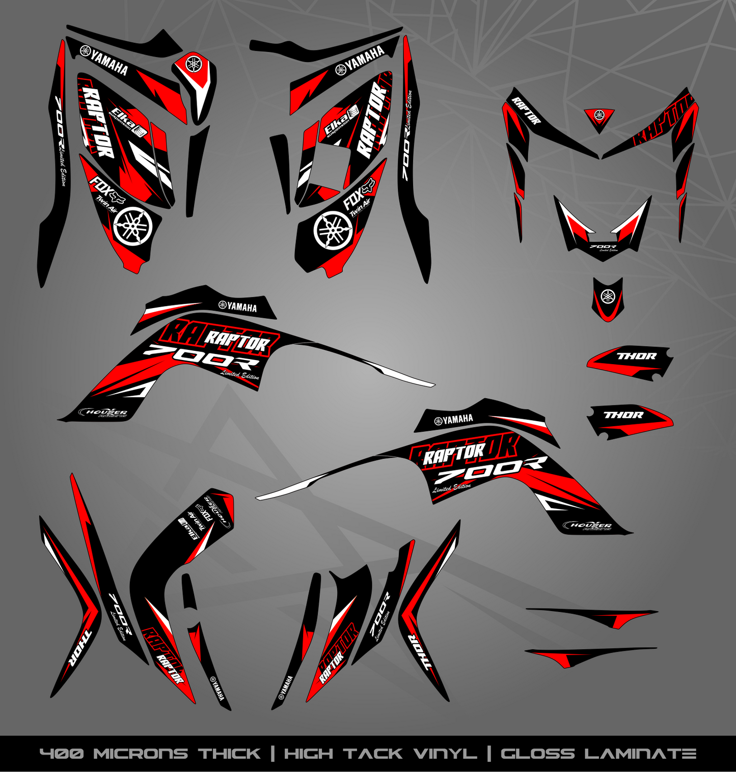 Full Sticker Kit for Yamaha Raptor 700 R (2006-2008)