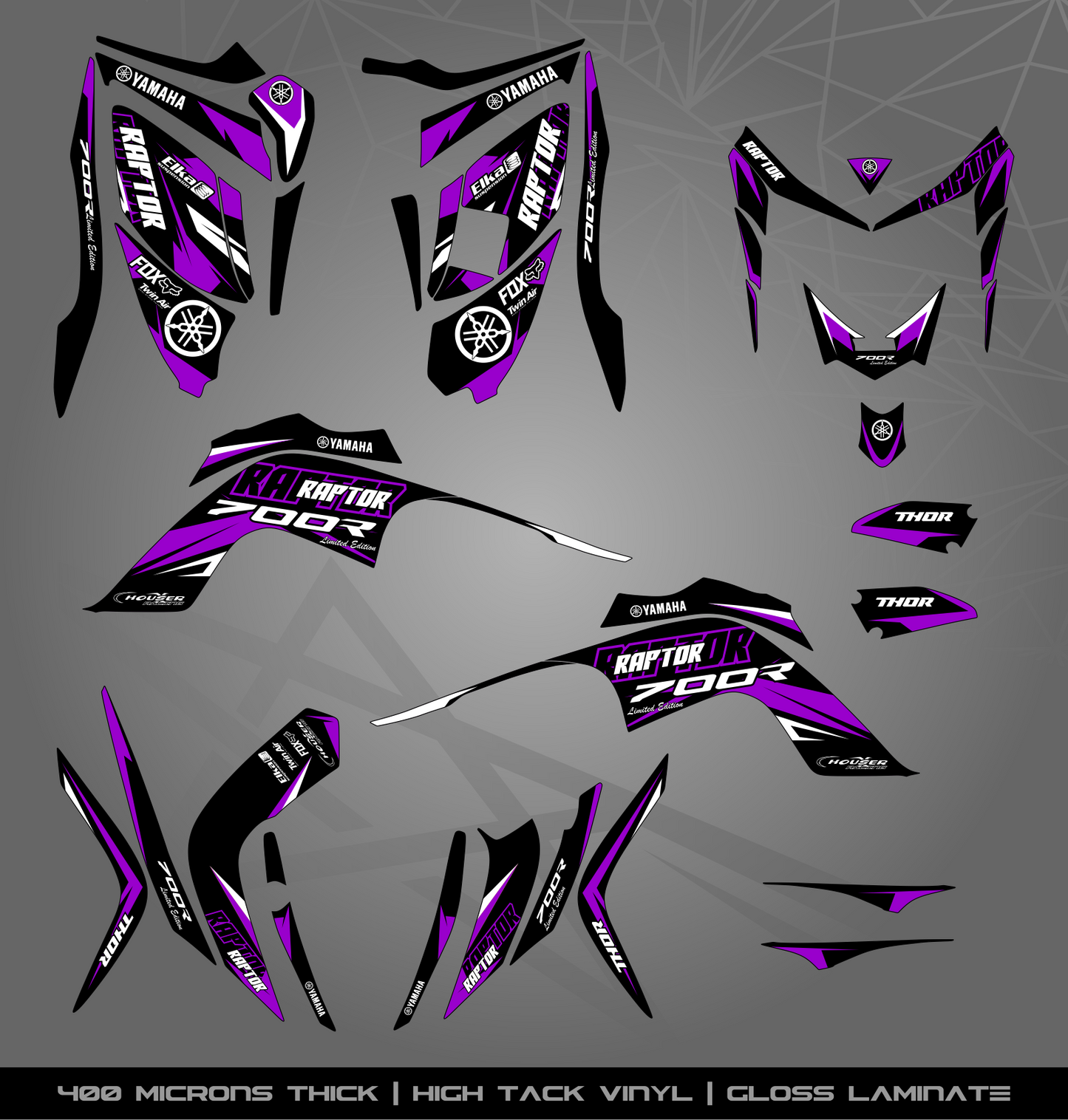 Full Sticker Kit for Yamaha Raptor 700 R (2006-2008)