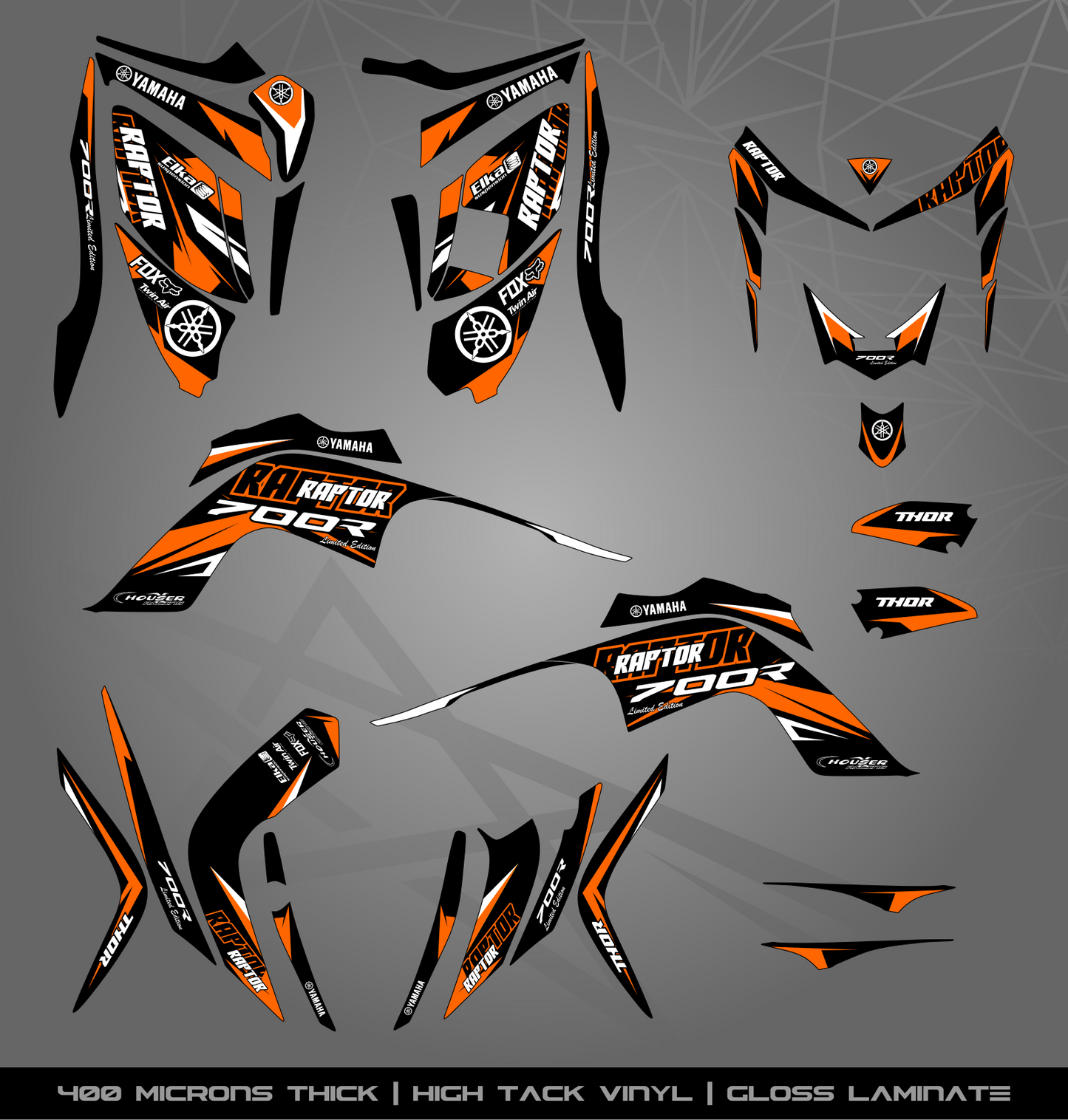 Full Sticker Kit for Yamaha Raptor 700 R (2006-2008)