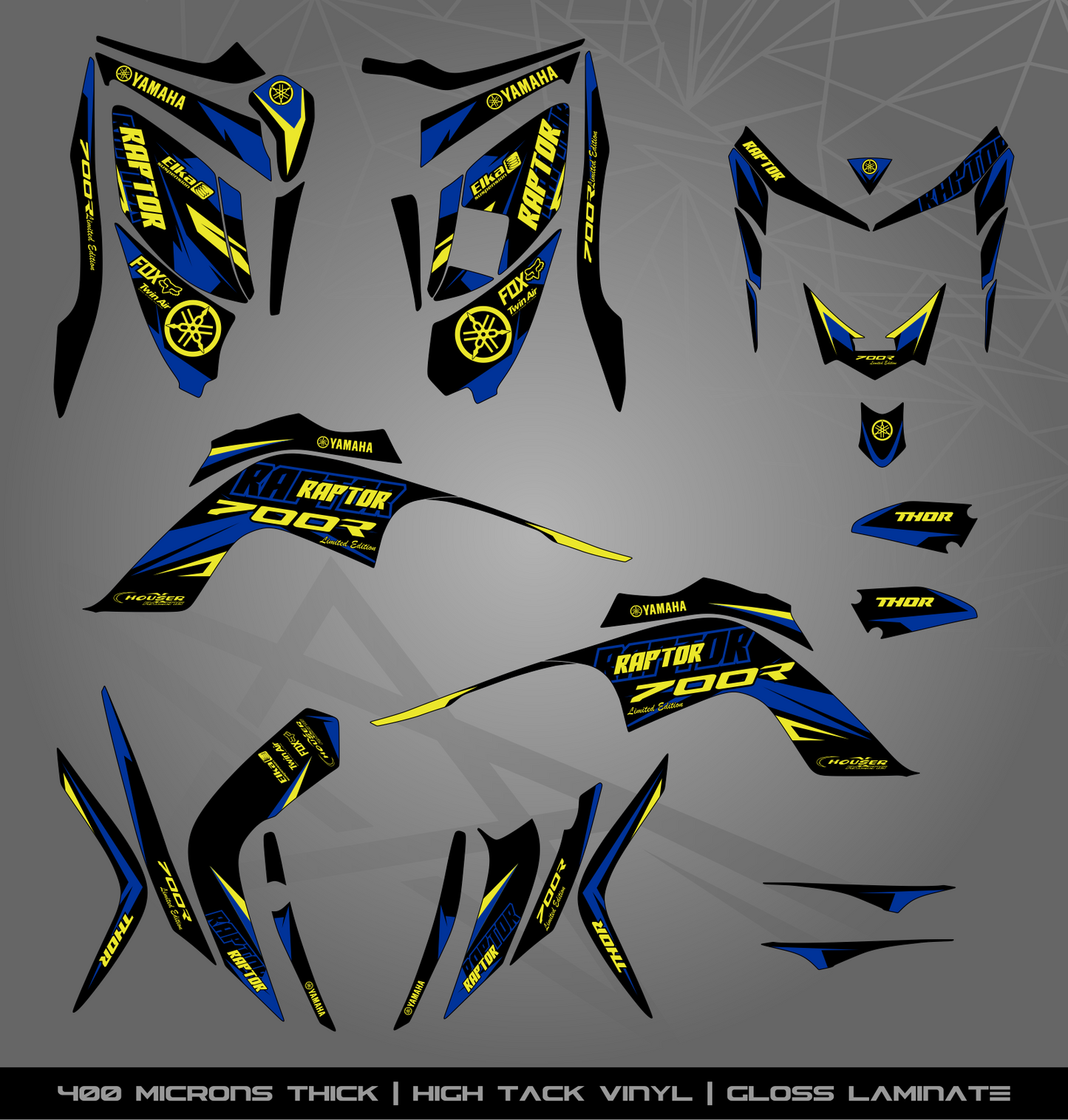 Full Sticker Kit for Yamaha Raptor 700 R (2006-2008)