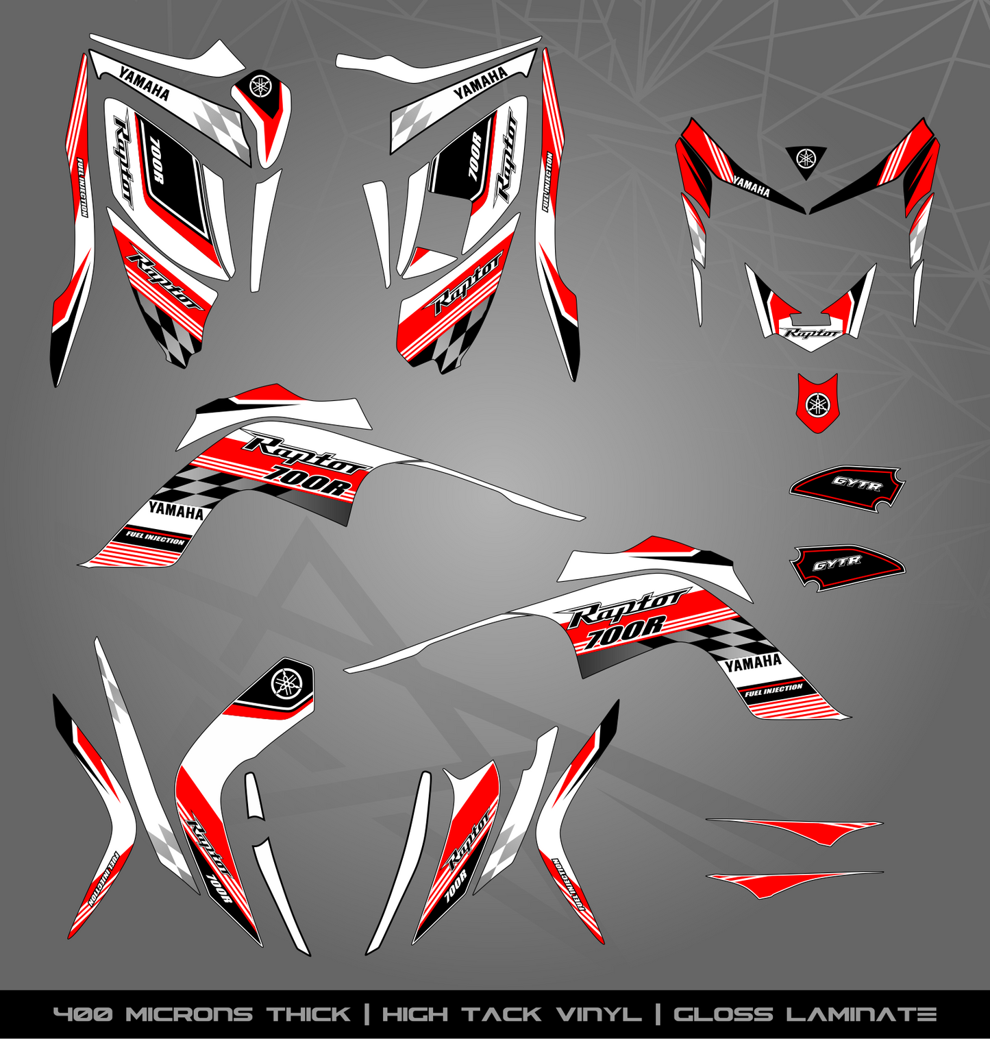 Full Sticker Kit for Yamaha Raptor 700 R (2006-2008)