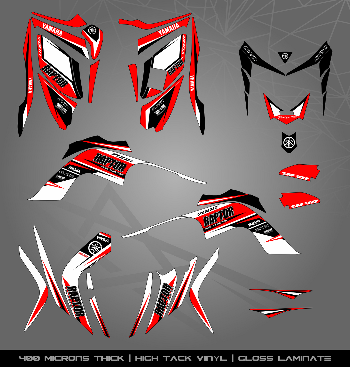 Full Sticker Kit for Yamaha Raptor 700 R (2006-2008)