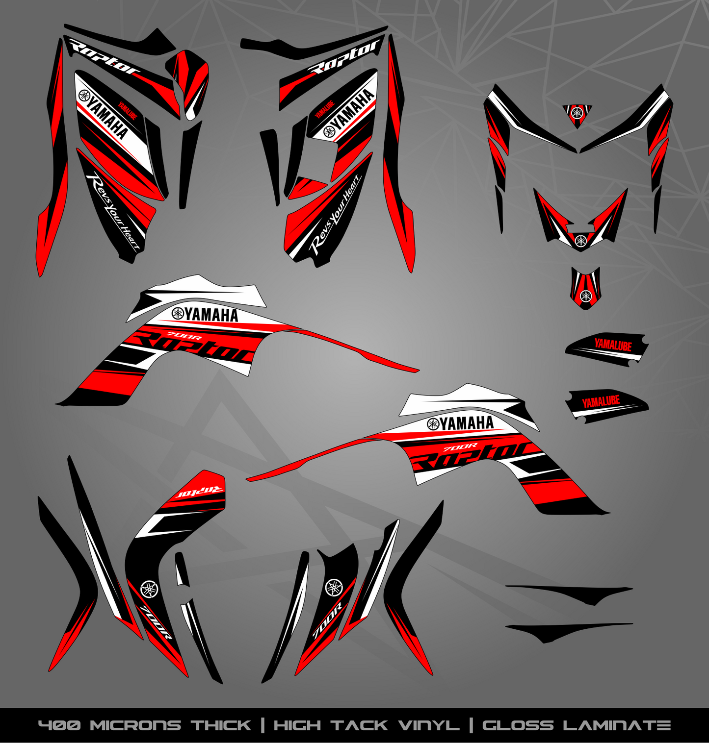 Full Sticker Kit for Yamaha Raptor 700 R (2006-2008)