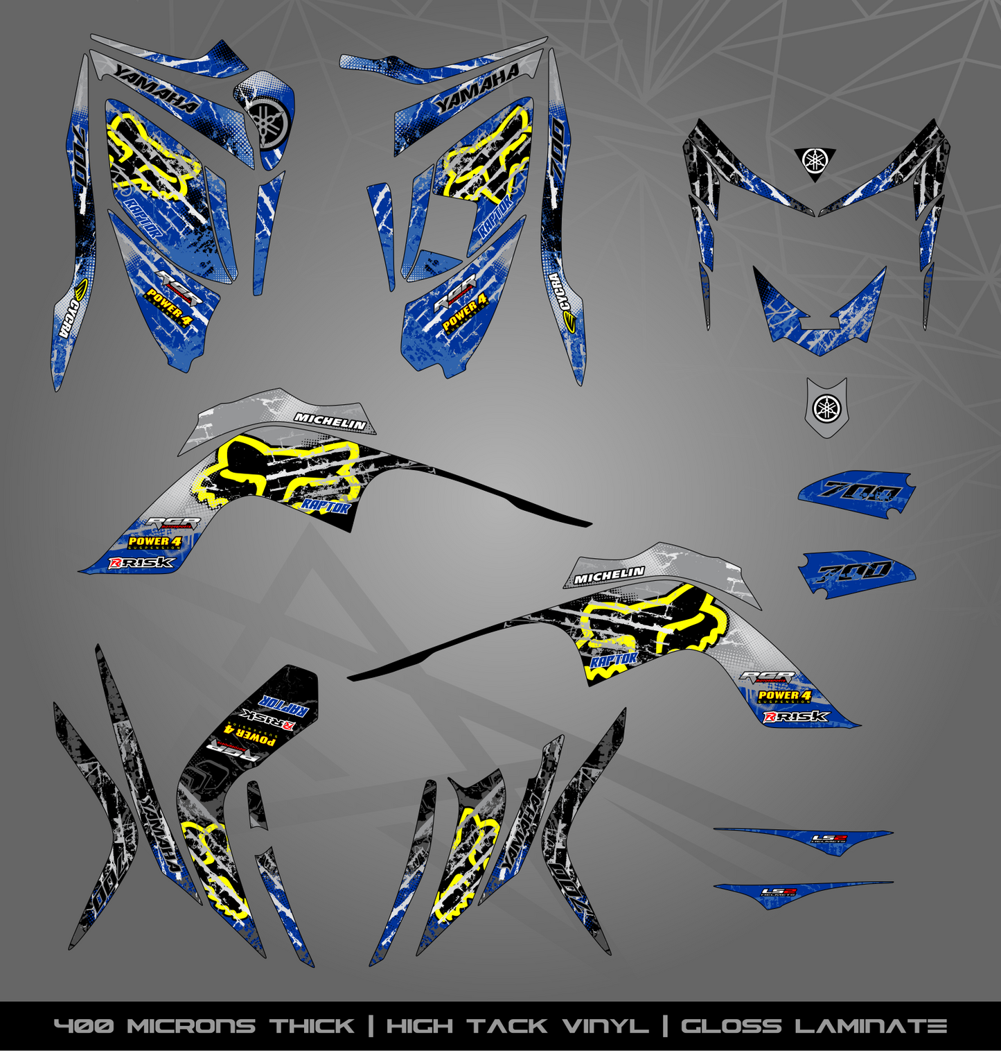 Full Sticker Kit for Yamaha Raptor 700 R (2006-2008)
