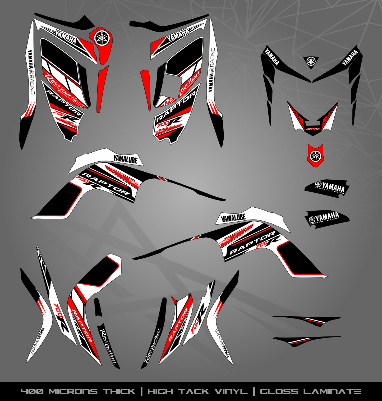 Full Sticker Kit for Yamaha Raptor 700 R (2006-2008)