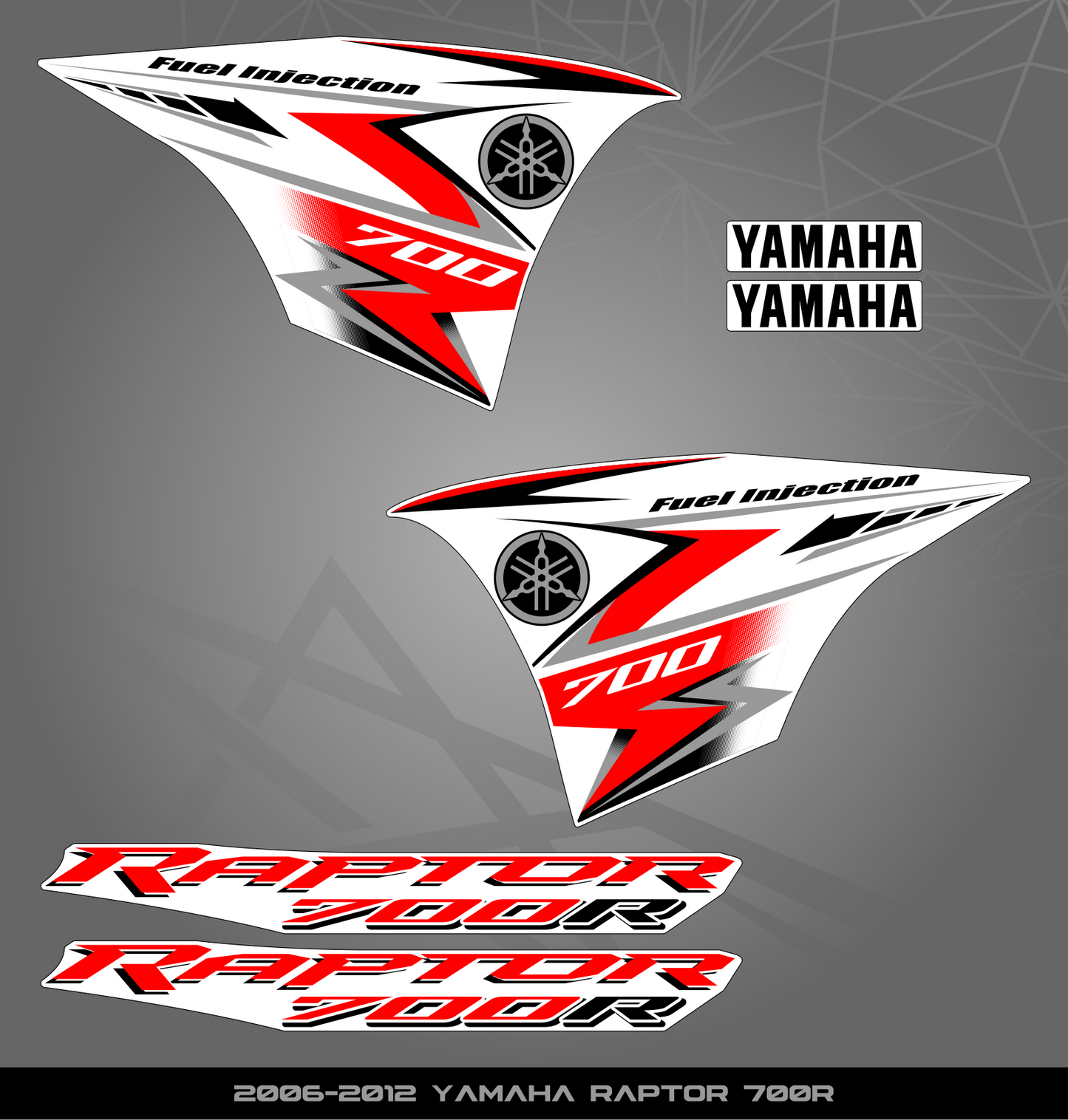 Partial Sticker Kit for Yamaha Raptor 700 R (2006-2012)
