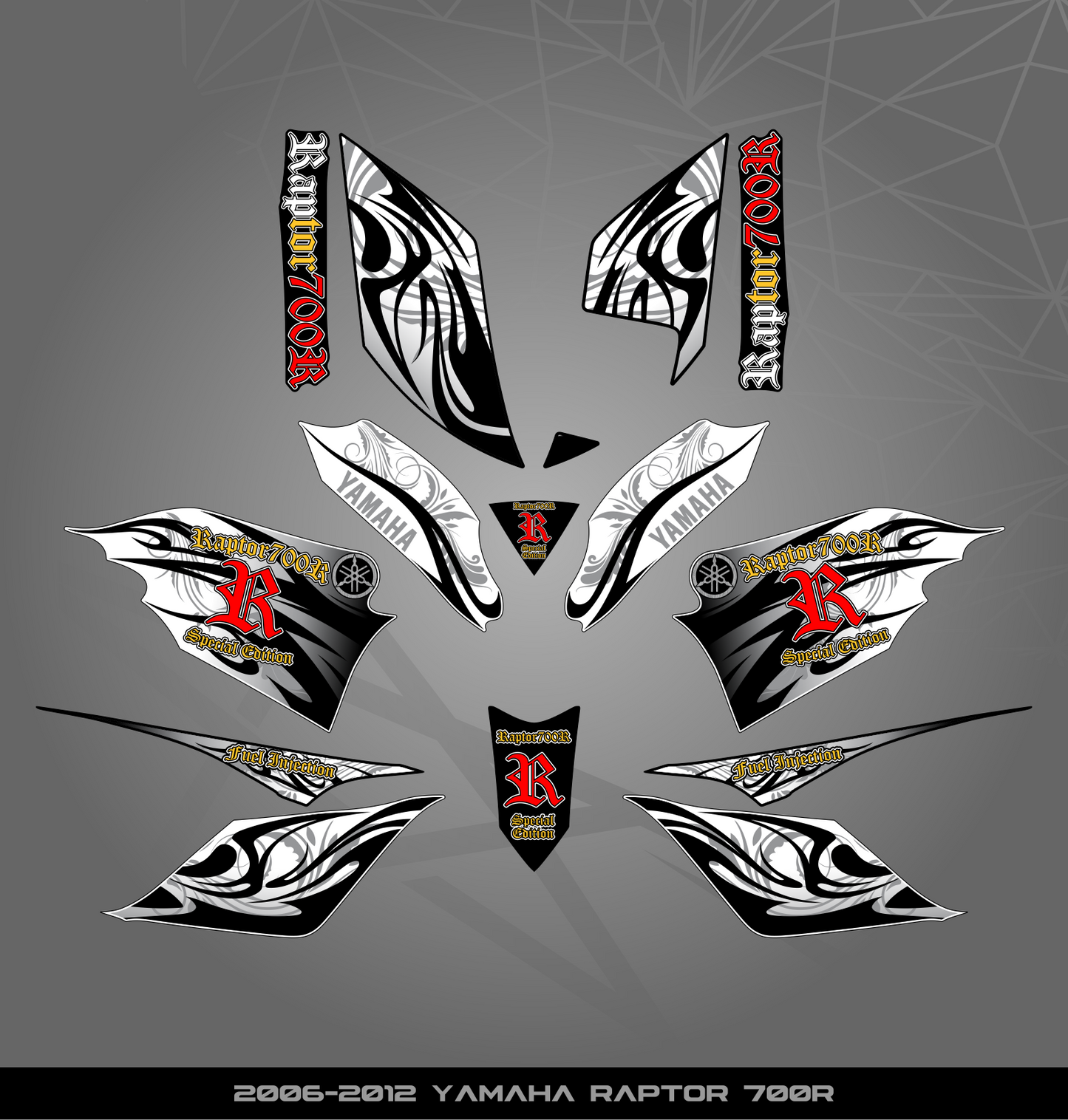Partial Sticker Kit for Yamaha Raptor 700 R (2006-2012)