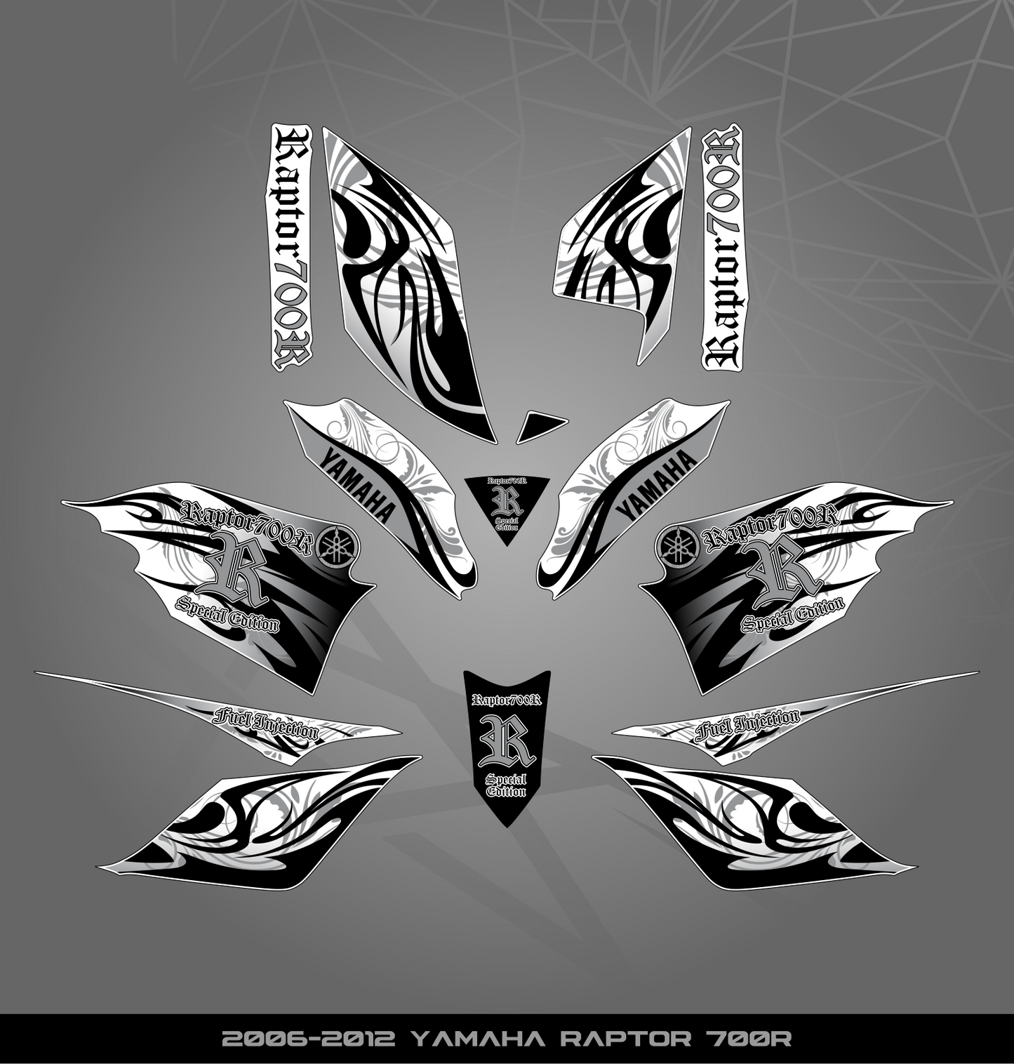 Partial Sticker Kit for Yamaha Raptor 700 R (2006-2012)
