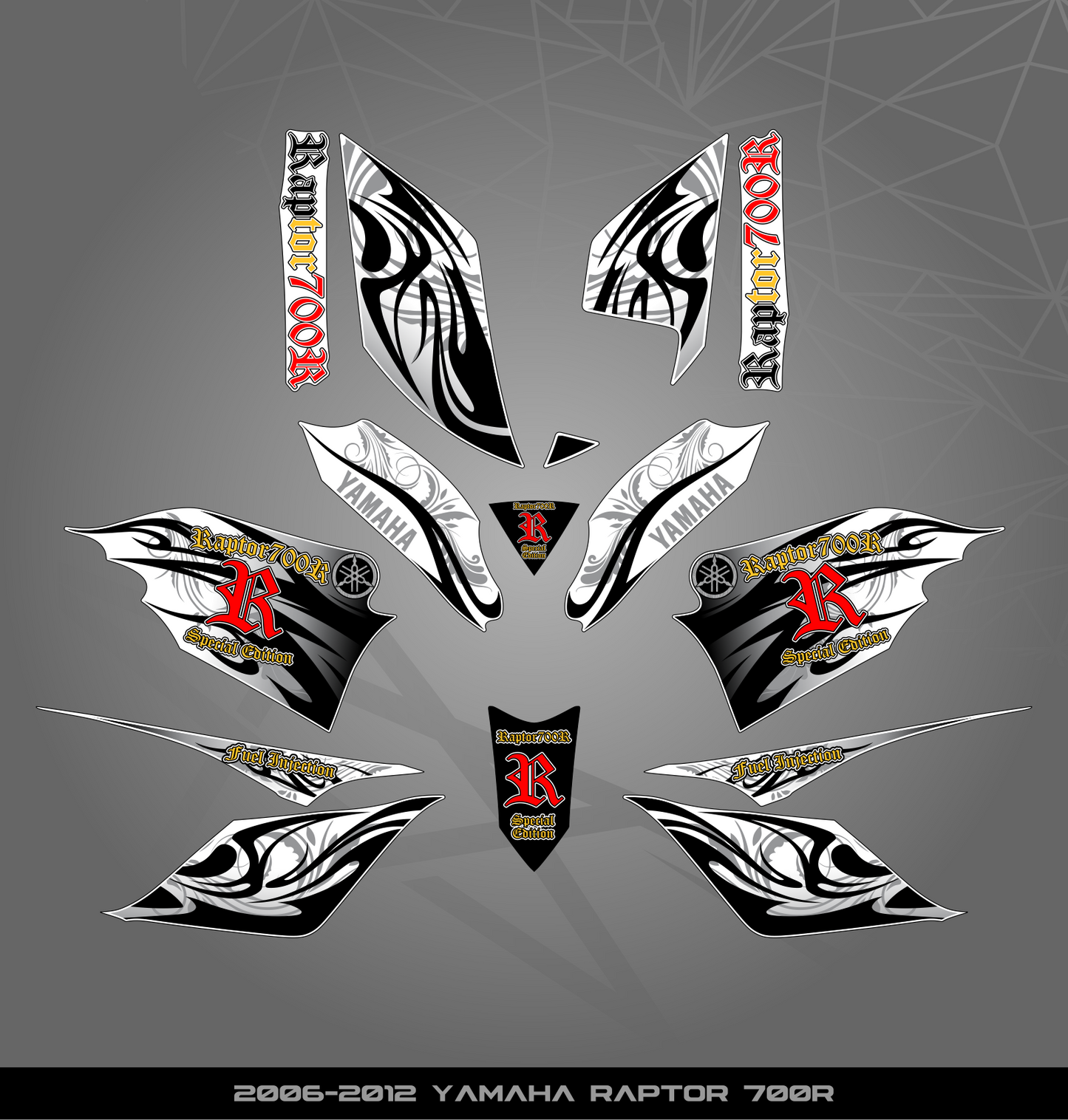 Partial Sticker Kit for Yamaha Raptor 700 R (2006-2012)